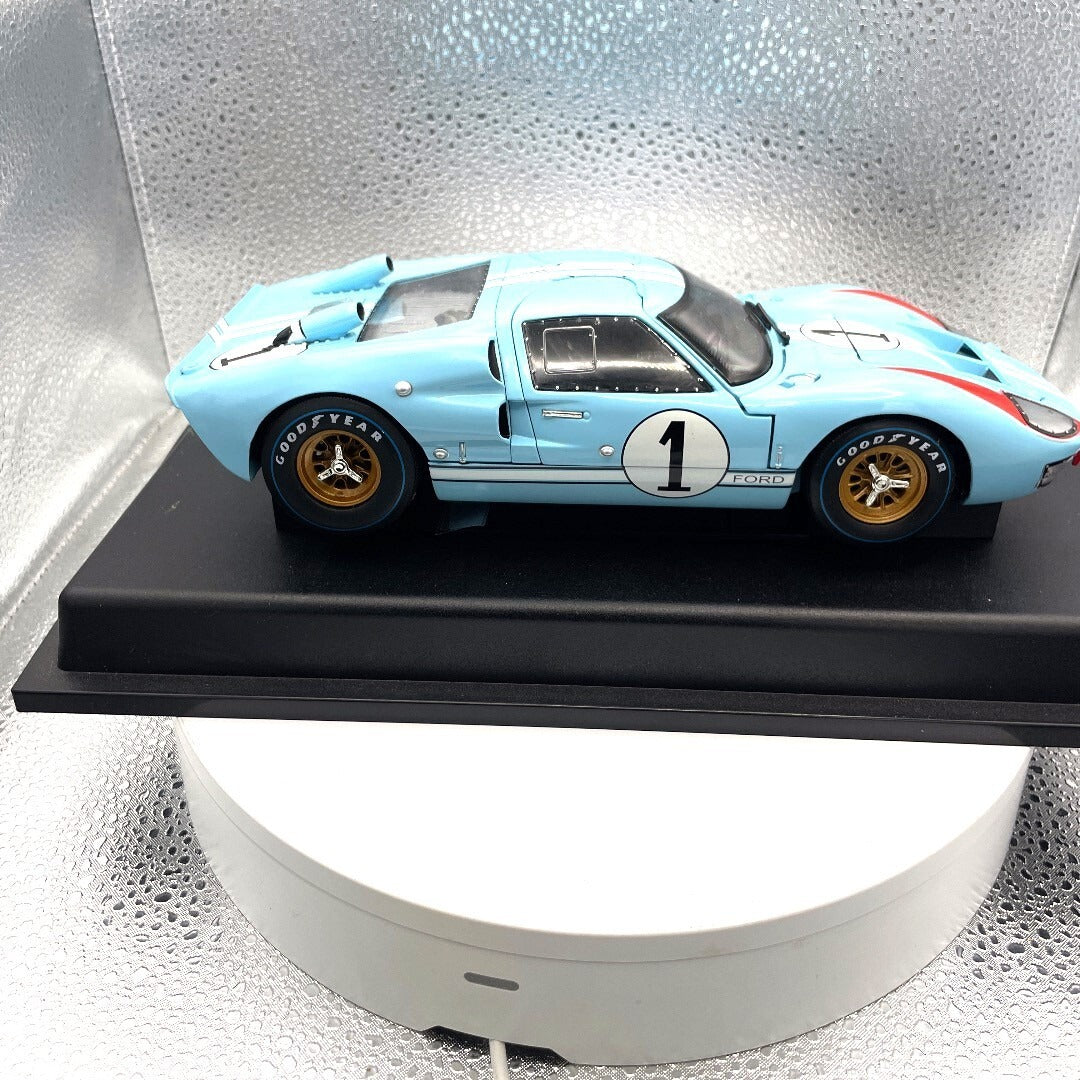 1966 Ford Gt-40 MKII #1 Light Blue Die Cast with Base, Scale: 1/18
passenger side view