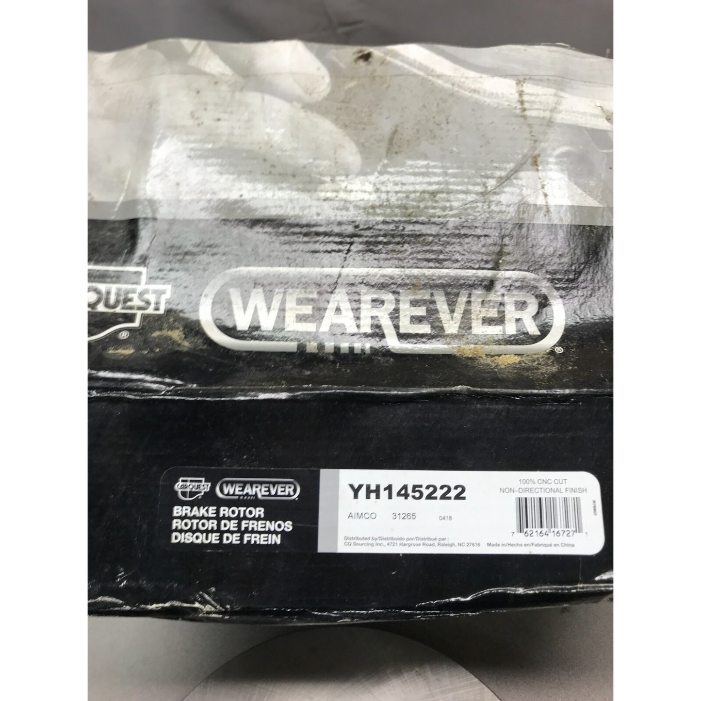 Carquest Wearever Brake Rotor YH145222 label