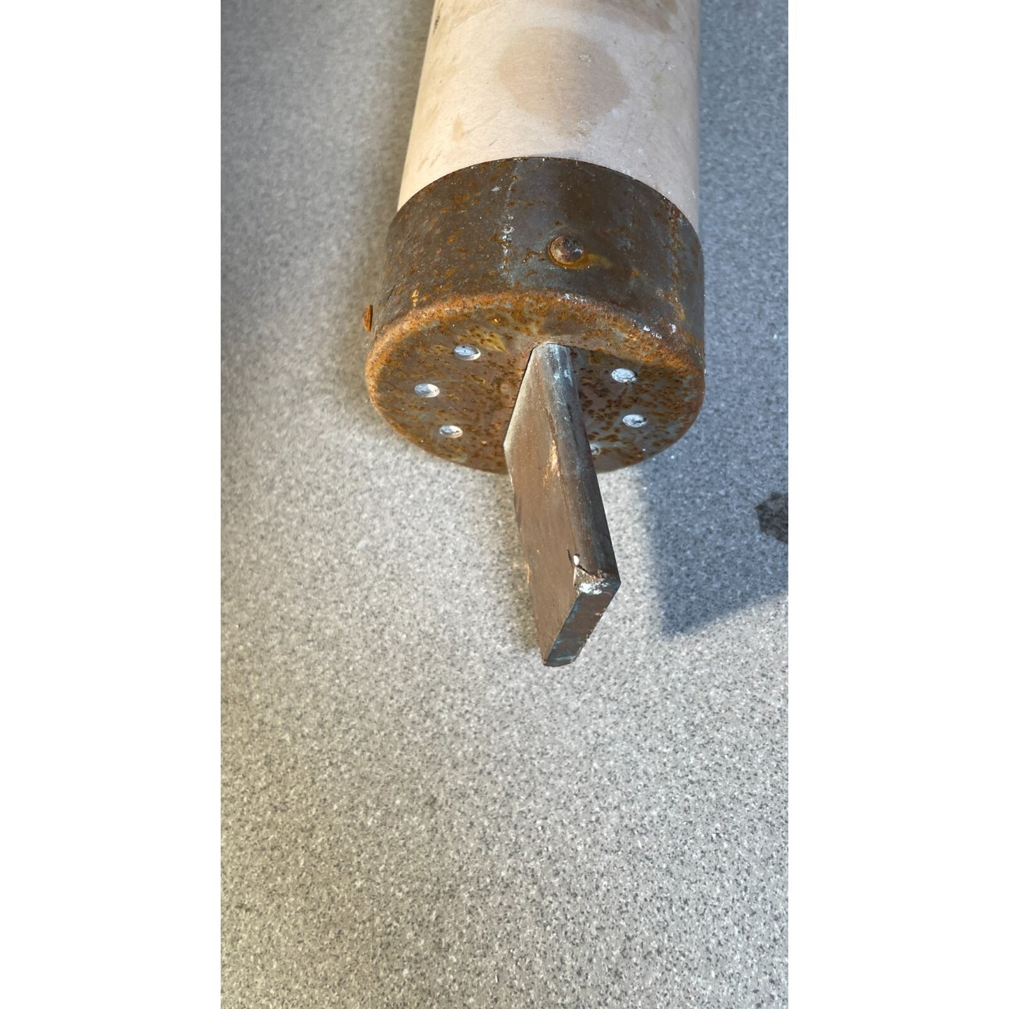 Used 400 Amp Copper Ended Fuse end closeup slightly bent