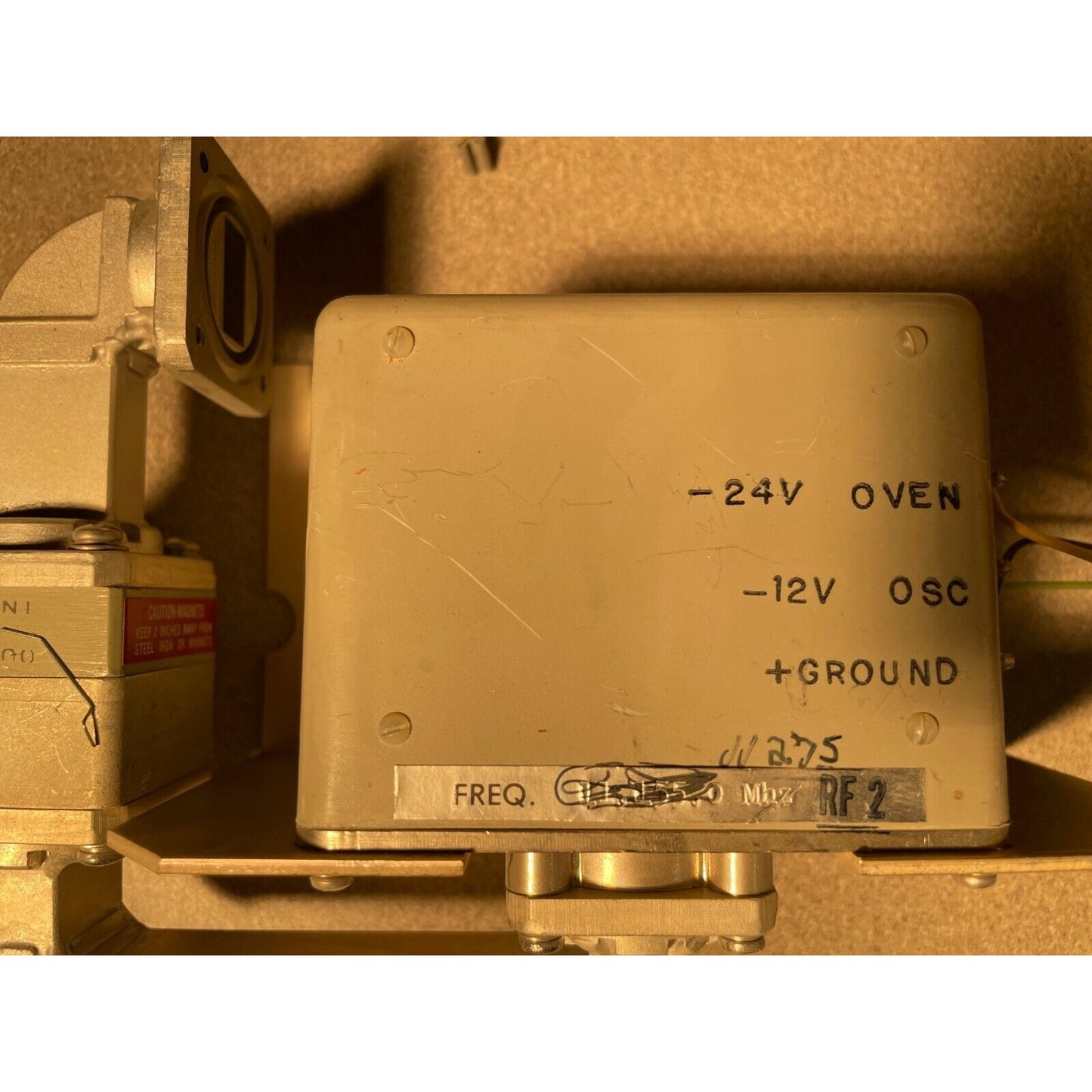 Microwave Associates 13 GC Assy Rev R - Assembly closeup of power information