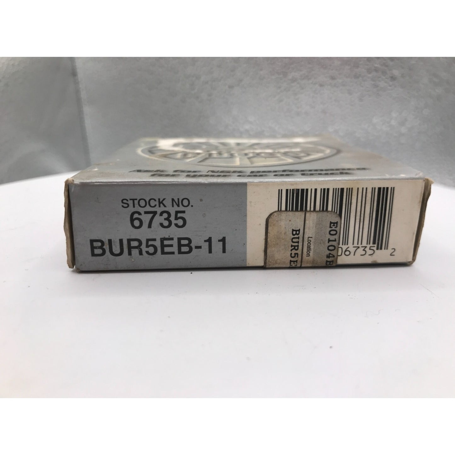 NGK Spark Plugs BUR5EB-11 Stock No. 6735 - Lot of 4 silver box top fo box with UPC and item number
