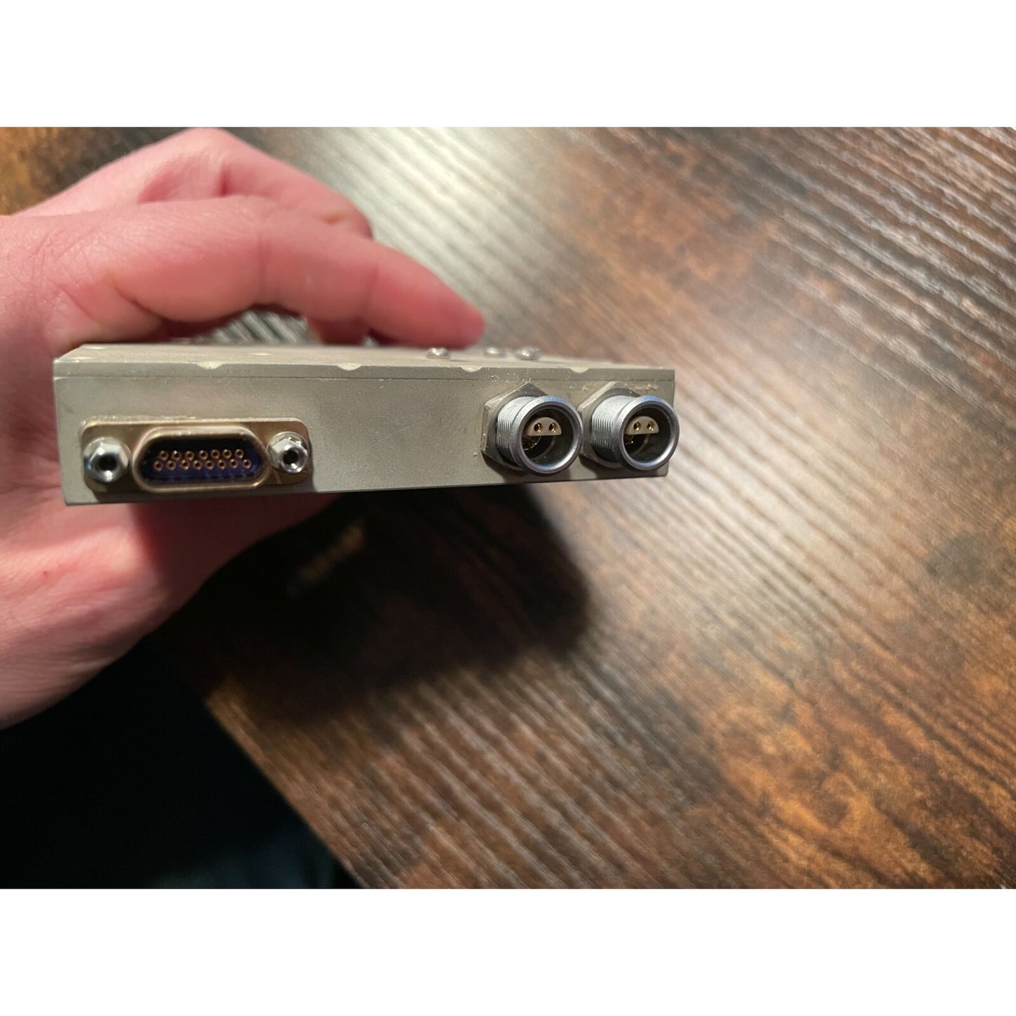Southern California Microwave Inc Model VT7C-.25A/2SC, 6.4 - 7.1GHz side view of connectors