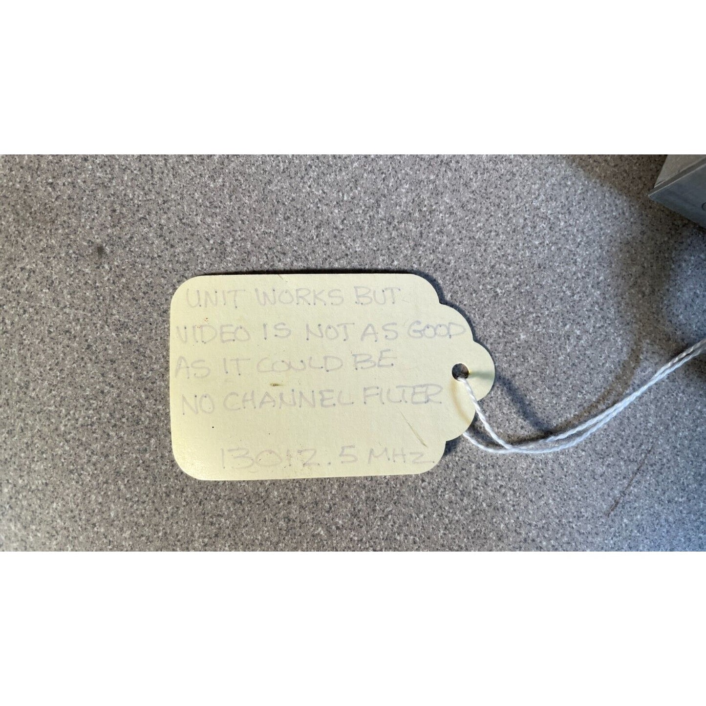 Microwave Associates Inc Freq 1318/5, 13012.5 MHz tag noting condition