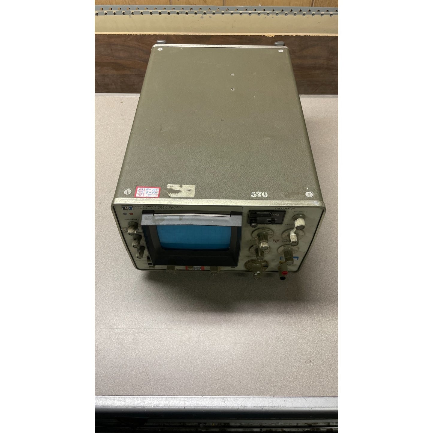 HP 3580A Spectrum Analyzer top and front view