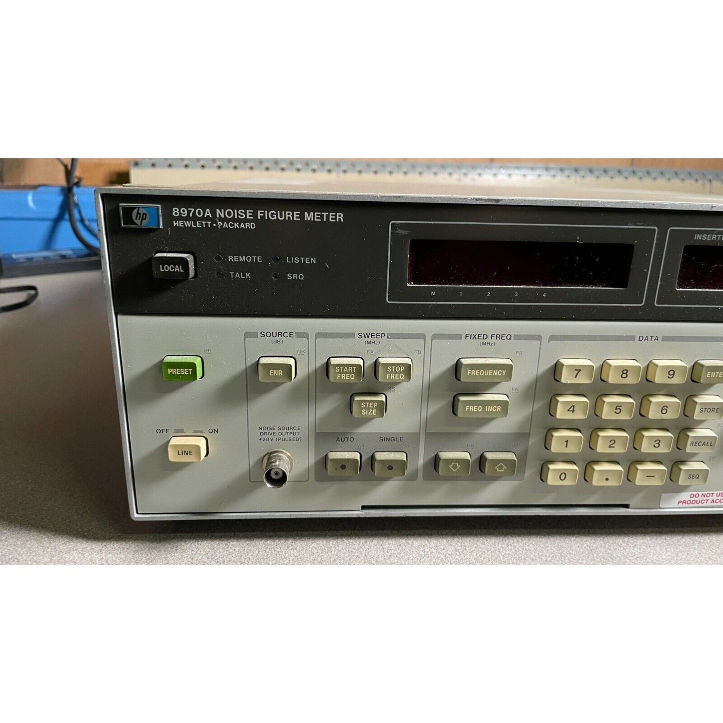 HP 8970A Noise Figure Meter left side of front panel closeup