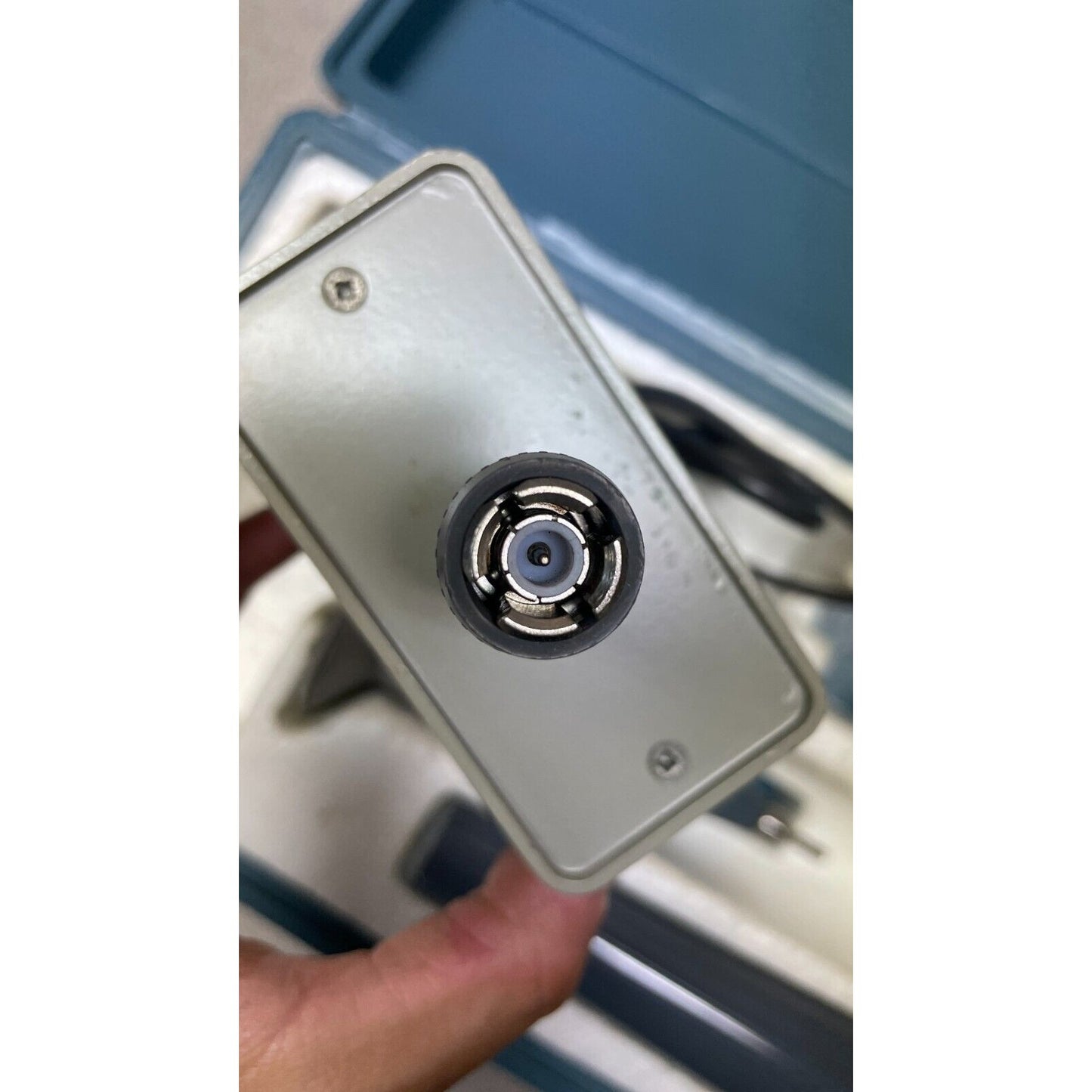 Tektronix P6013A High Voltage Probe w/ Compensating Box in Case (missing weight) connector view