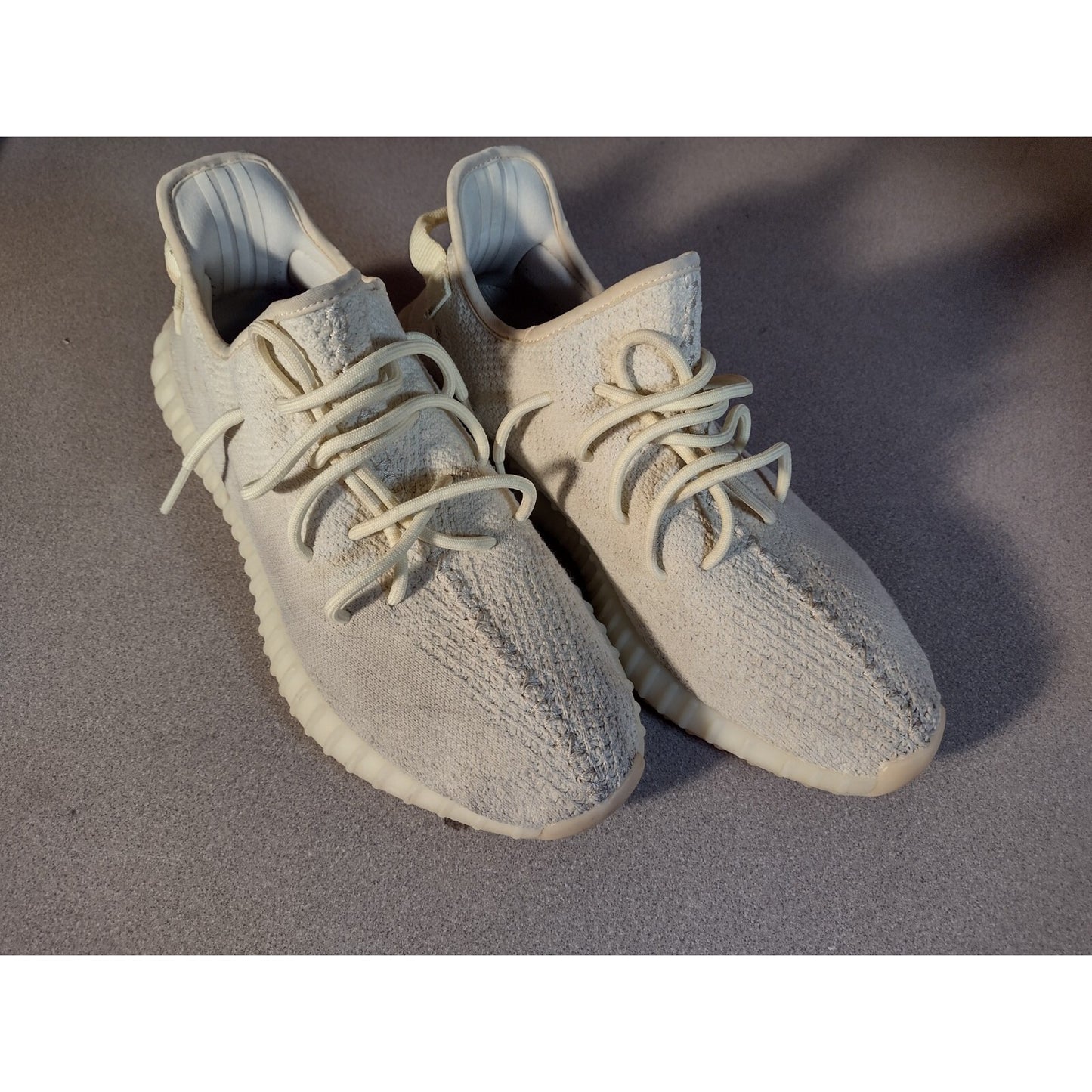 Adidas Yeezy Boost 350 V2, US Size 12 Mens, F36980 Butter top/front of shoes