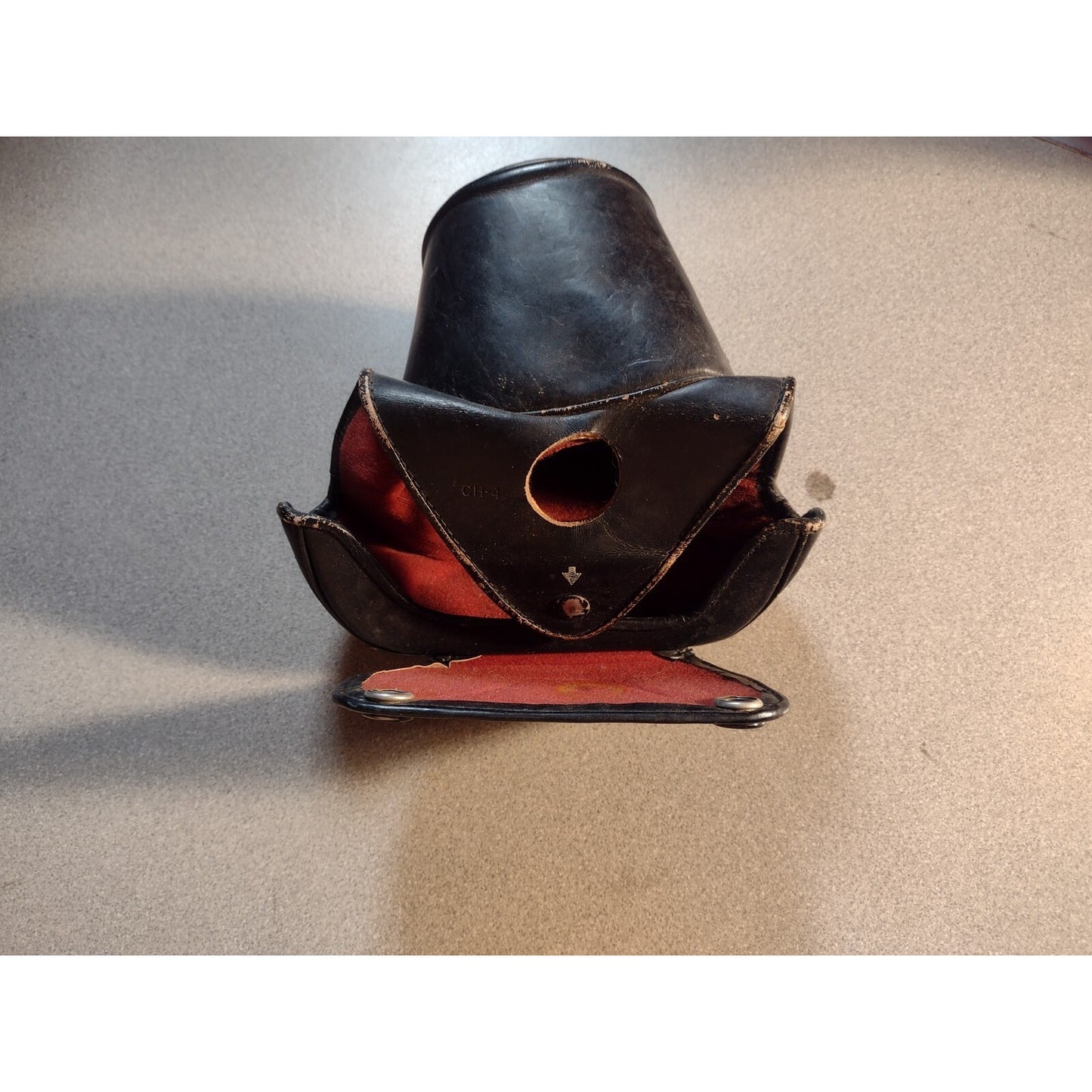 Nikon CH4 Camera Case - Used Condition back view somewhat open showing red lining