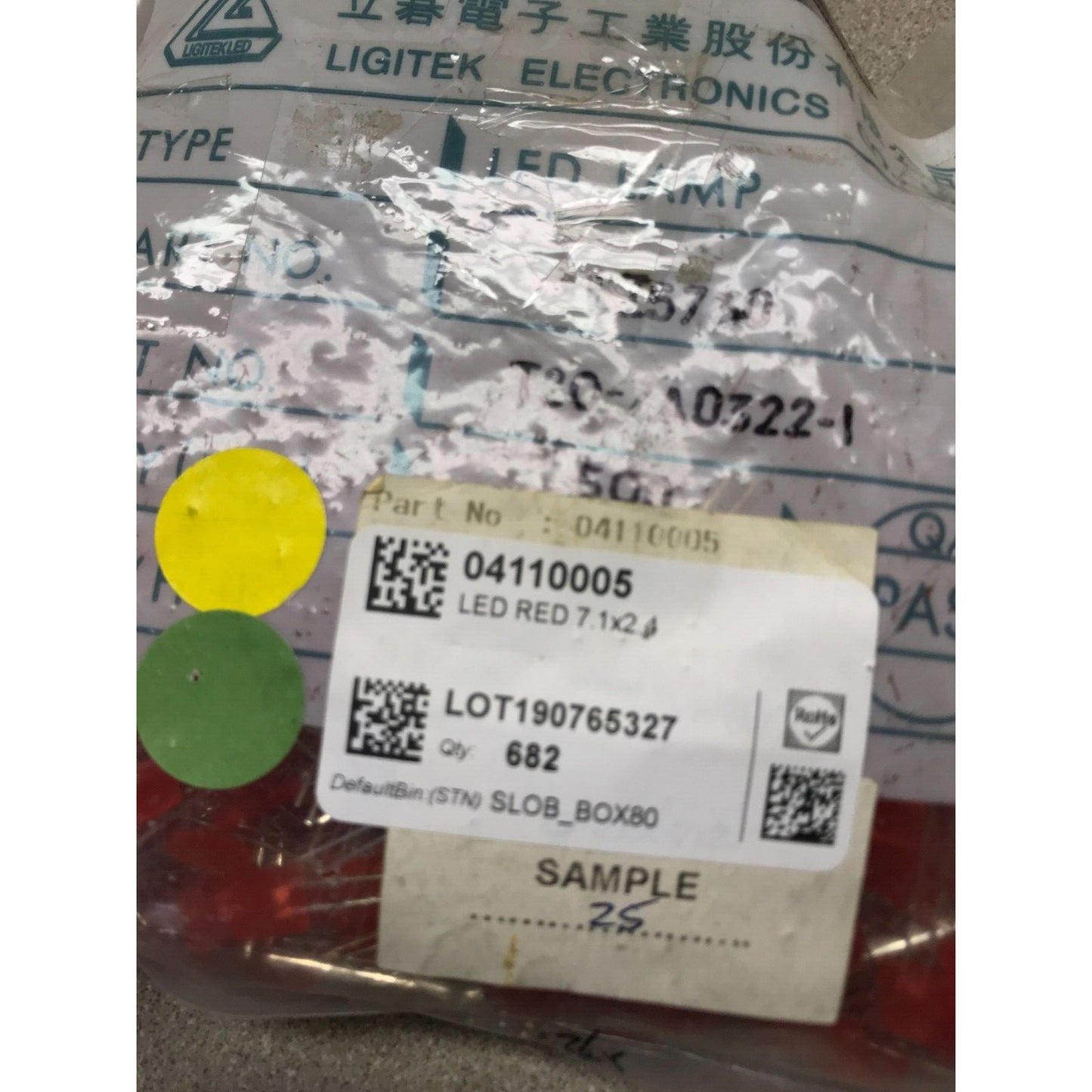 LED Red 7.1x2.4 Ligitek Electronics 04110005 - Lot of ~600
product label
