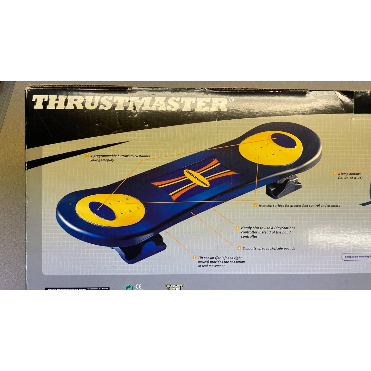 Thrustmaster FreeStyler Board for PlayStation 2 details of feature placement