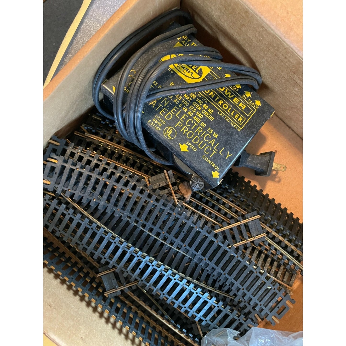 Vintage Train 1950's HO Scale Michigan Central Rail Road Train Lot track and power supply