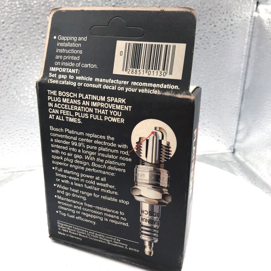 Bosch Platinum Spark Plug WR8DPX back of box item details