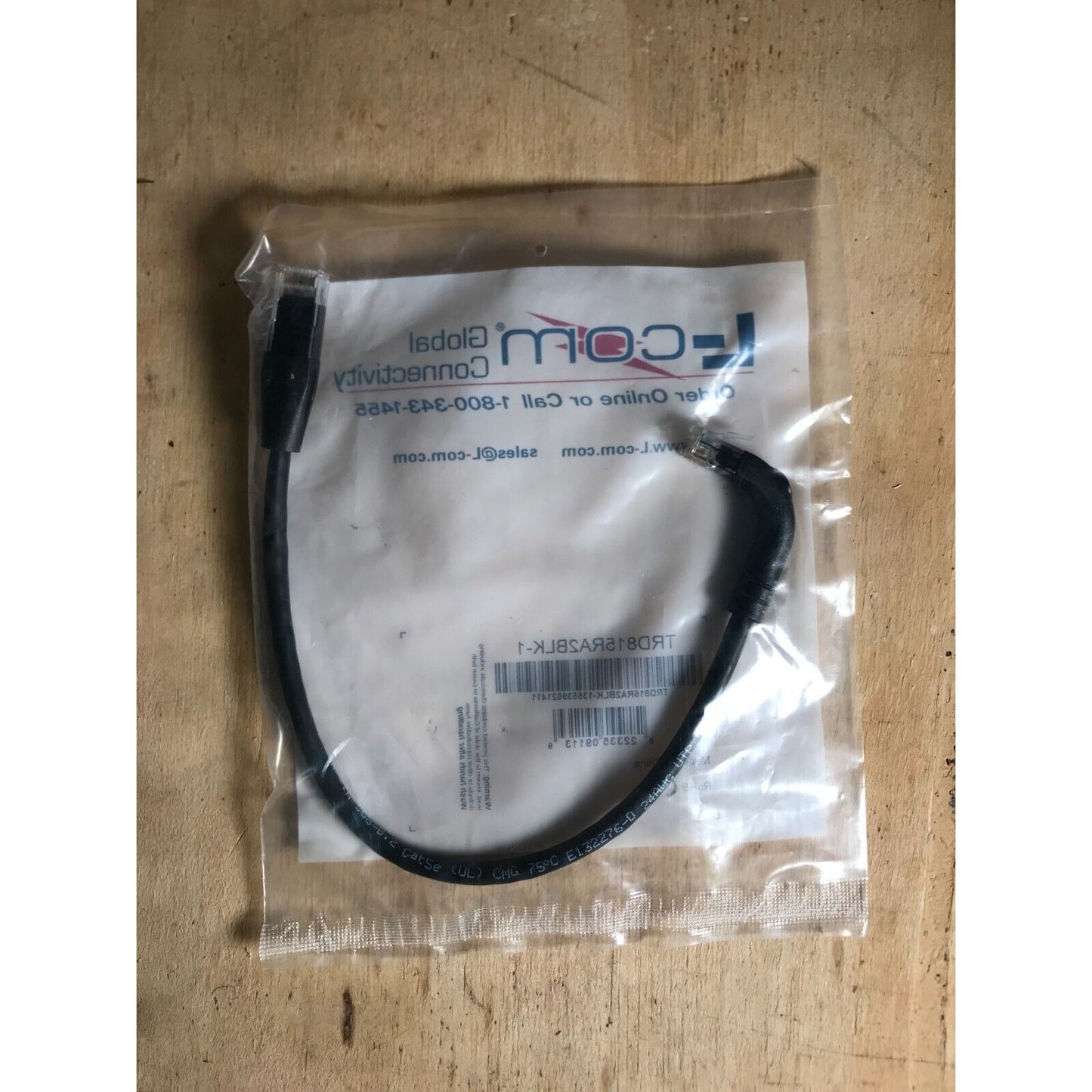 L-Com TRD815RA2BLK-1 - Ethernet Cable, Cat5e, RJ45 Plug to RJ45 Plug, UTP