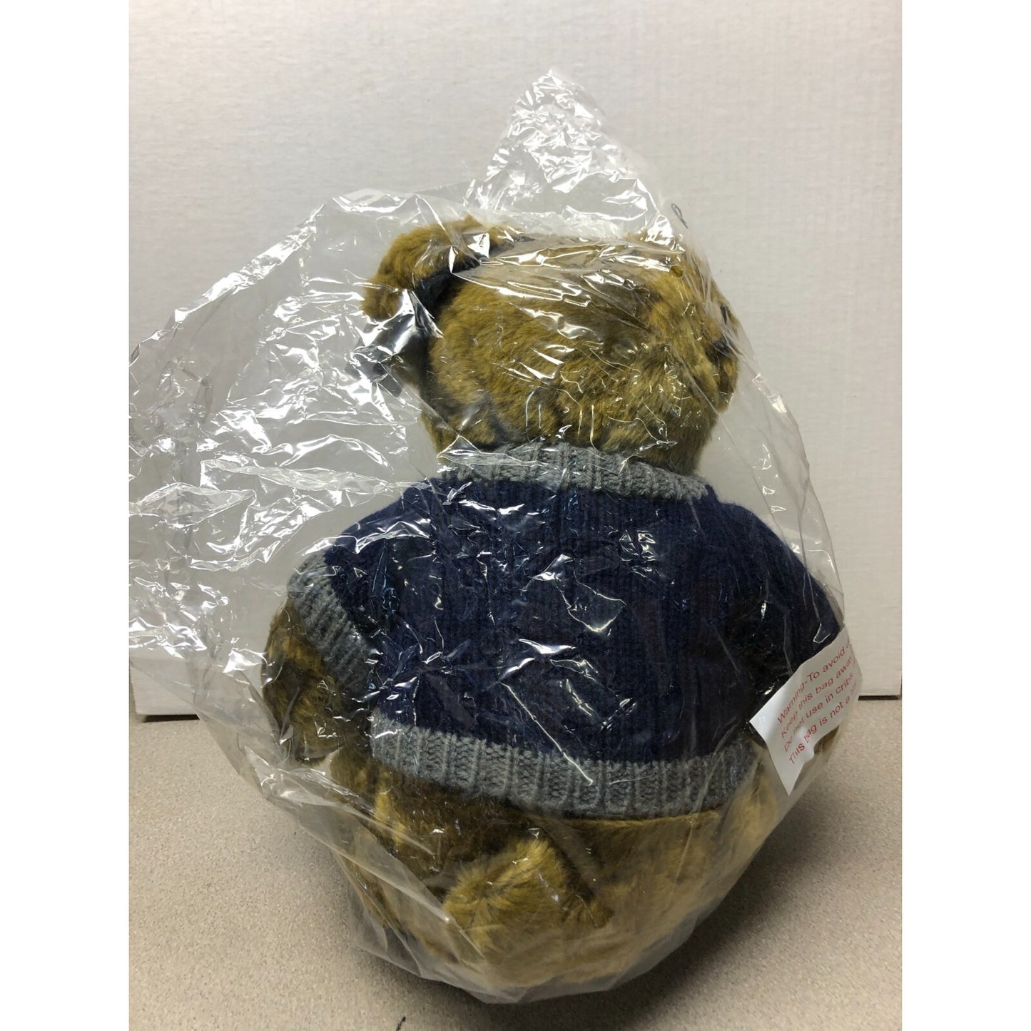 Air Force Teddy Bear back view of bear in clear plastic packaging