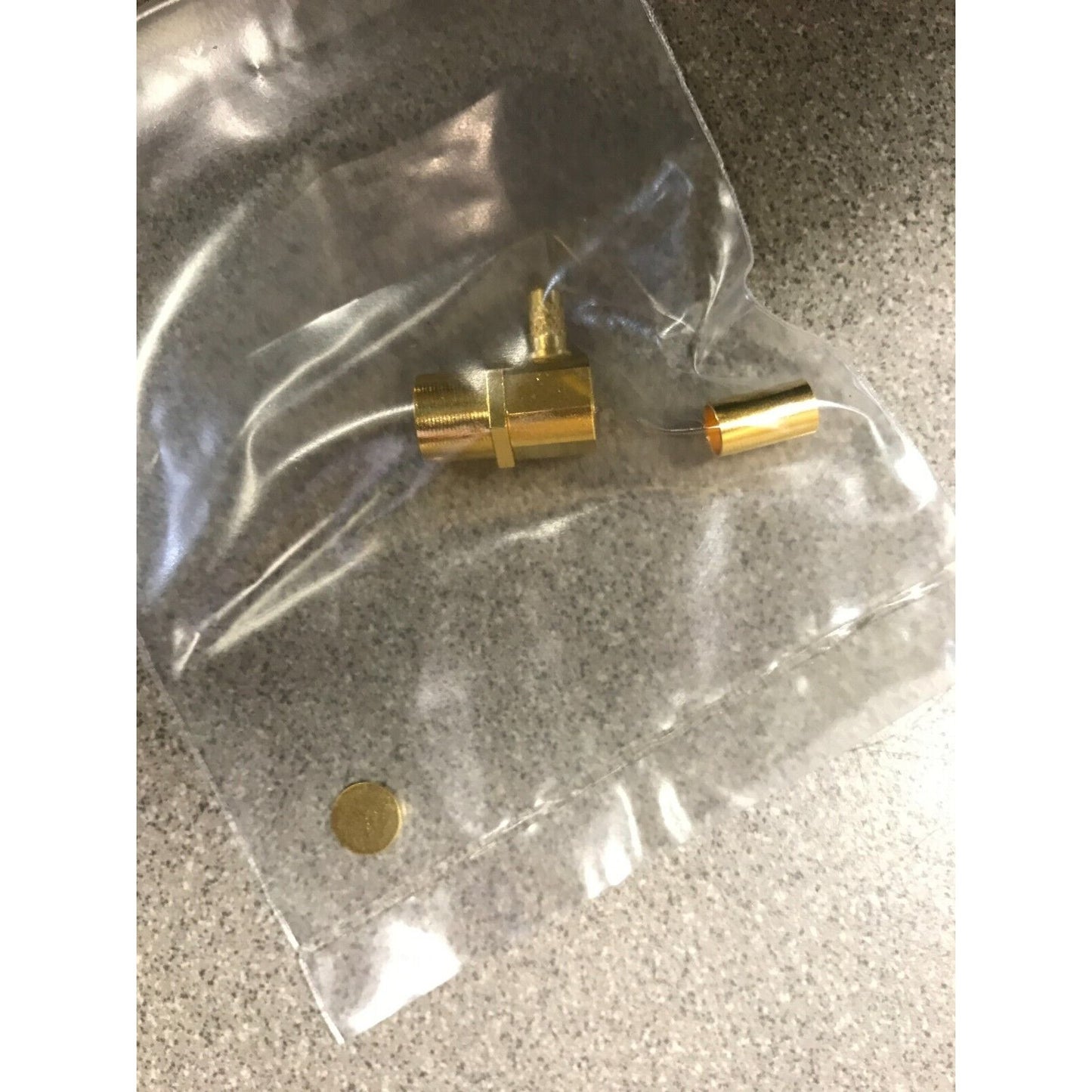 Coaxial Connector Push on SMB 6756B-2S-1 - Lot of 25 single connector closeup in package