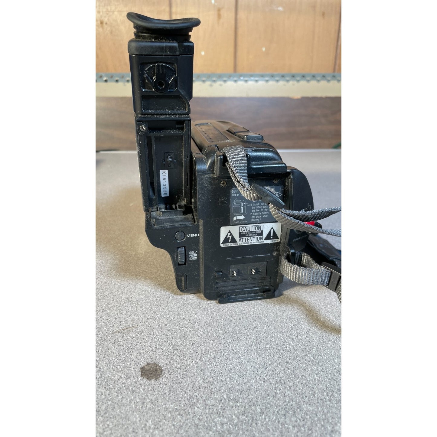 Sony Video Camera Recorder Model CCD-TR600 back view, viewer