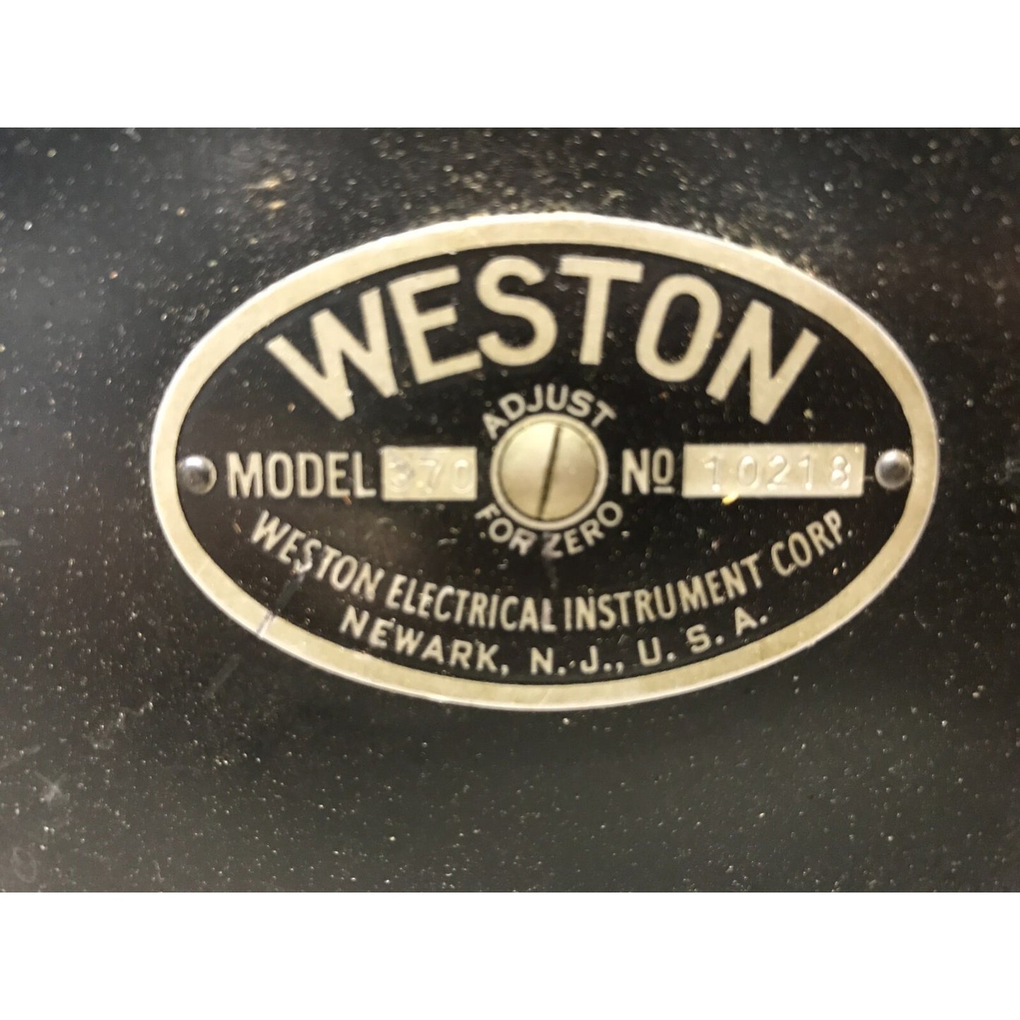 Vintage 1953 Weston A.C. & D.C. Milliameter Model 370 manufacture tag closeup