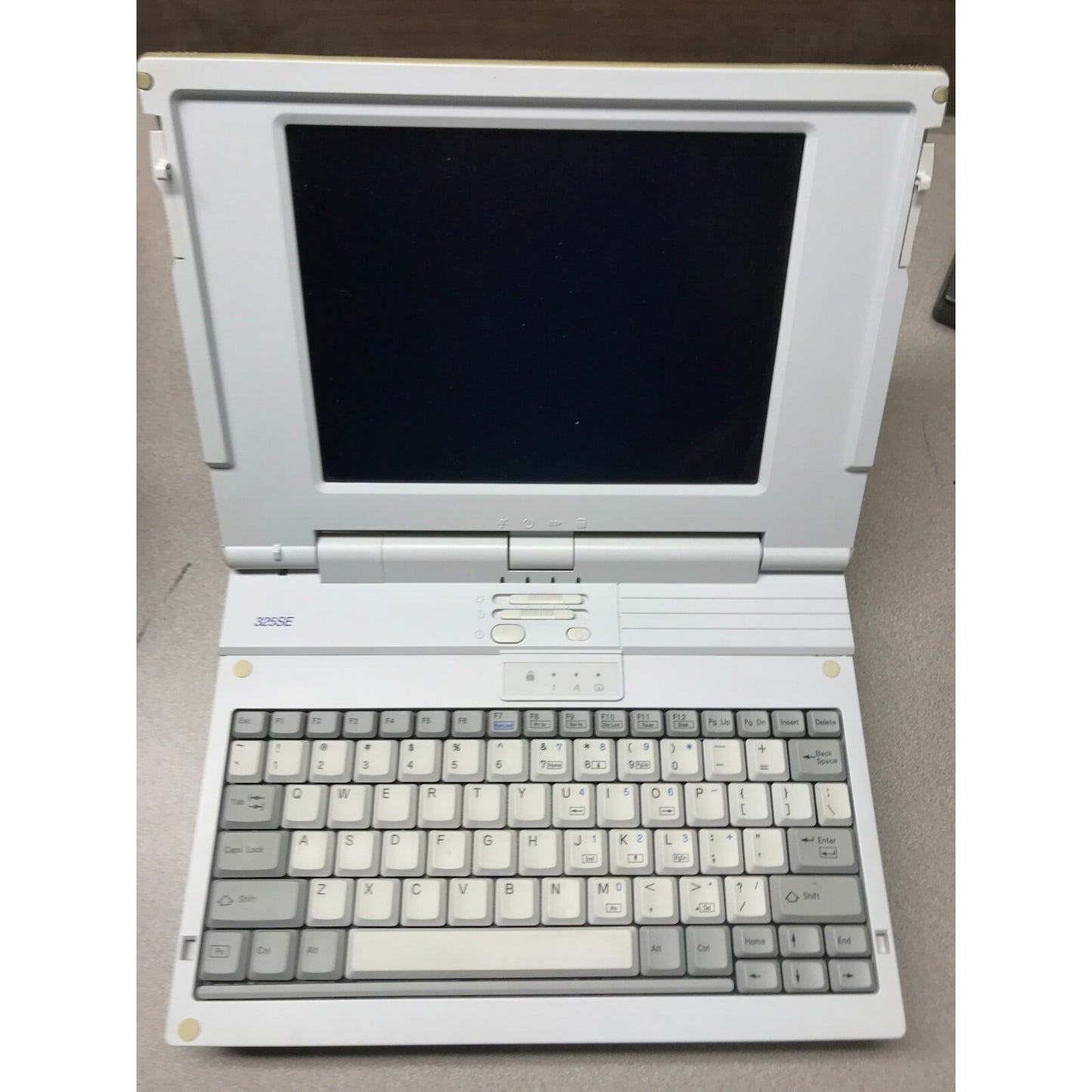 Acros 325SE Computer - Includes various cables and Leather Carrying Bag full view laptop open