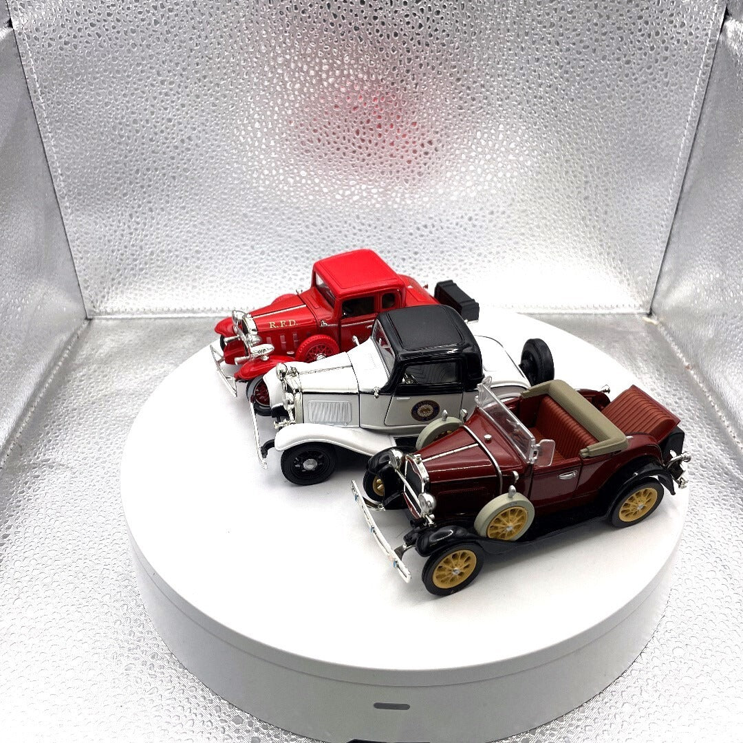 Ford Die Cast Lot of 3, Red Chief R.F.D, California Highway Patrol, 1931 Model A Brown front/driver's side view