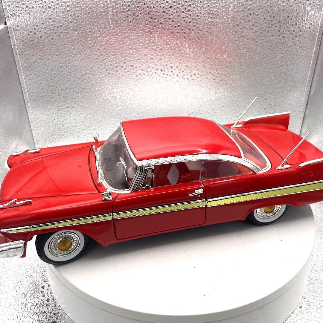 Motor Max 1958 Plymouth Fury Red Die Cast, Scale 1:18, No. 73115 drivers side view