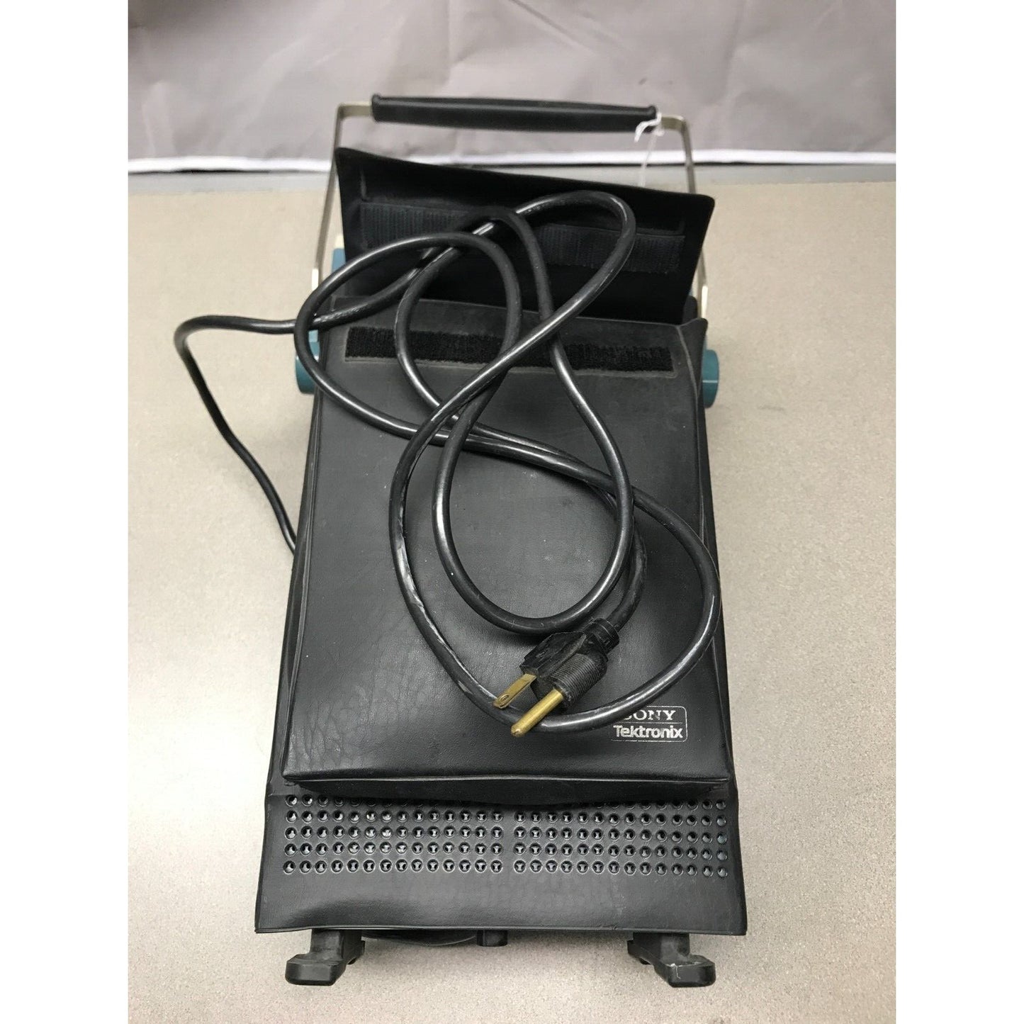 Tektronix 380 NTSC Test Monitor w/ Adapter top of unit in case