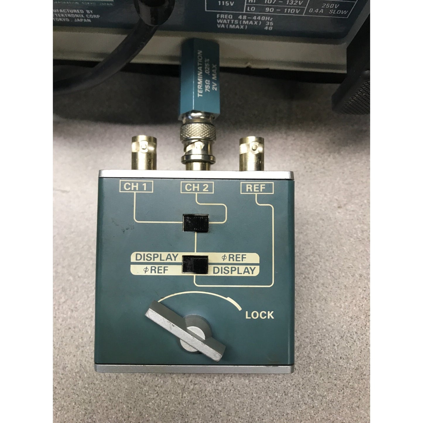 Tektronix 380 NTSC Test Monitor w/ Adapter close up