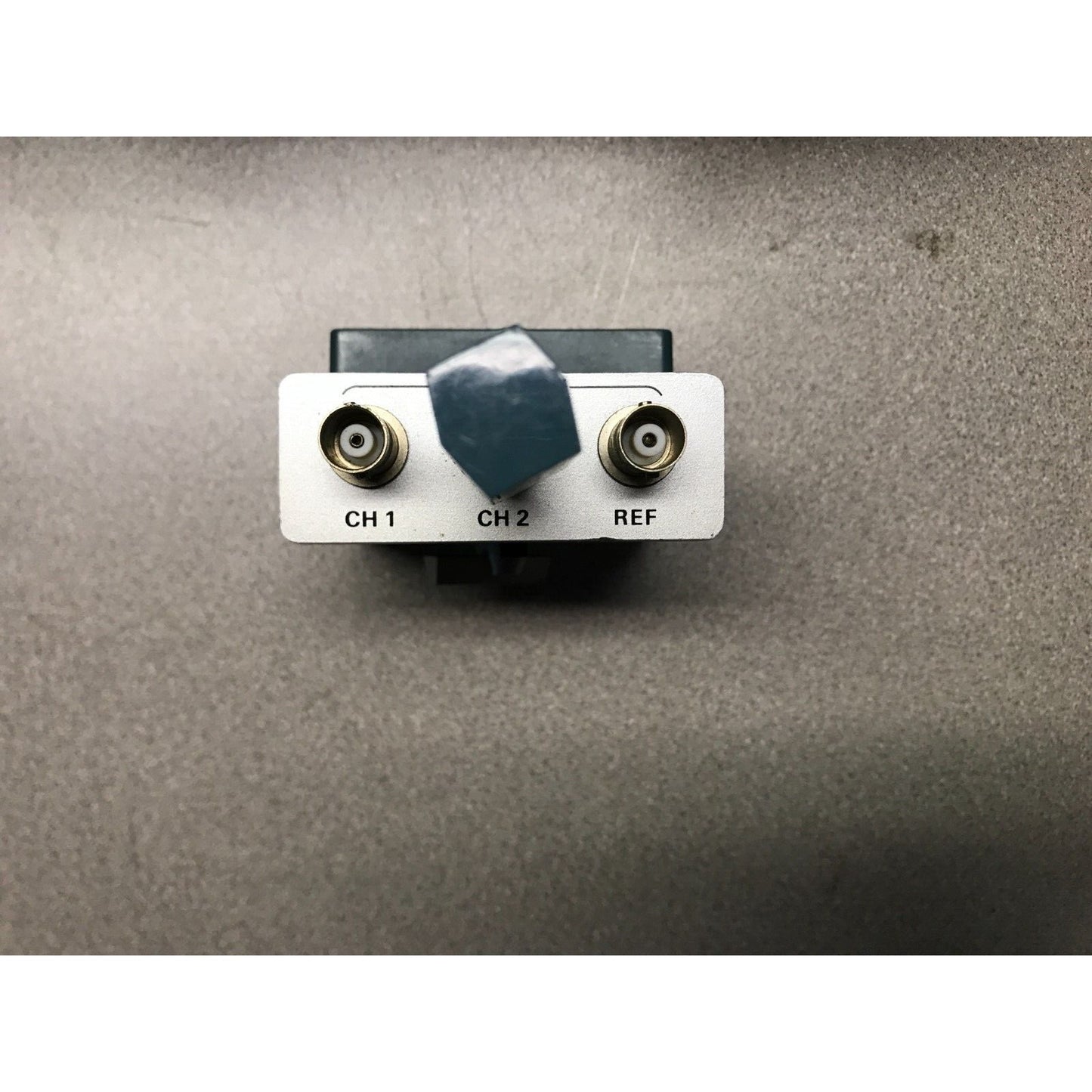Tektronix 380 NTSC Test Monitor w/ Adapter channel connector close up