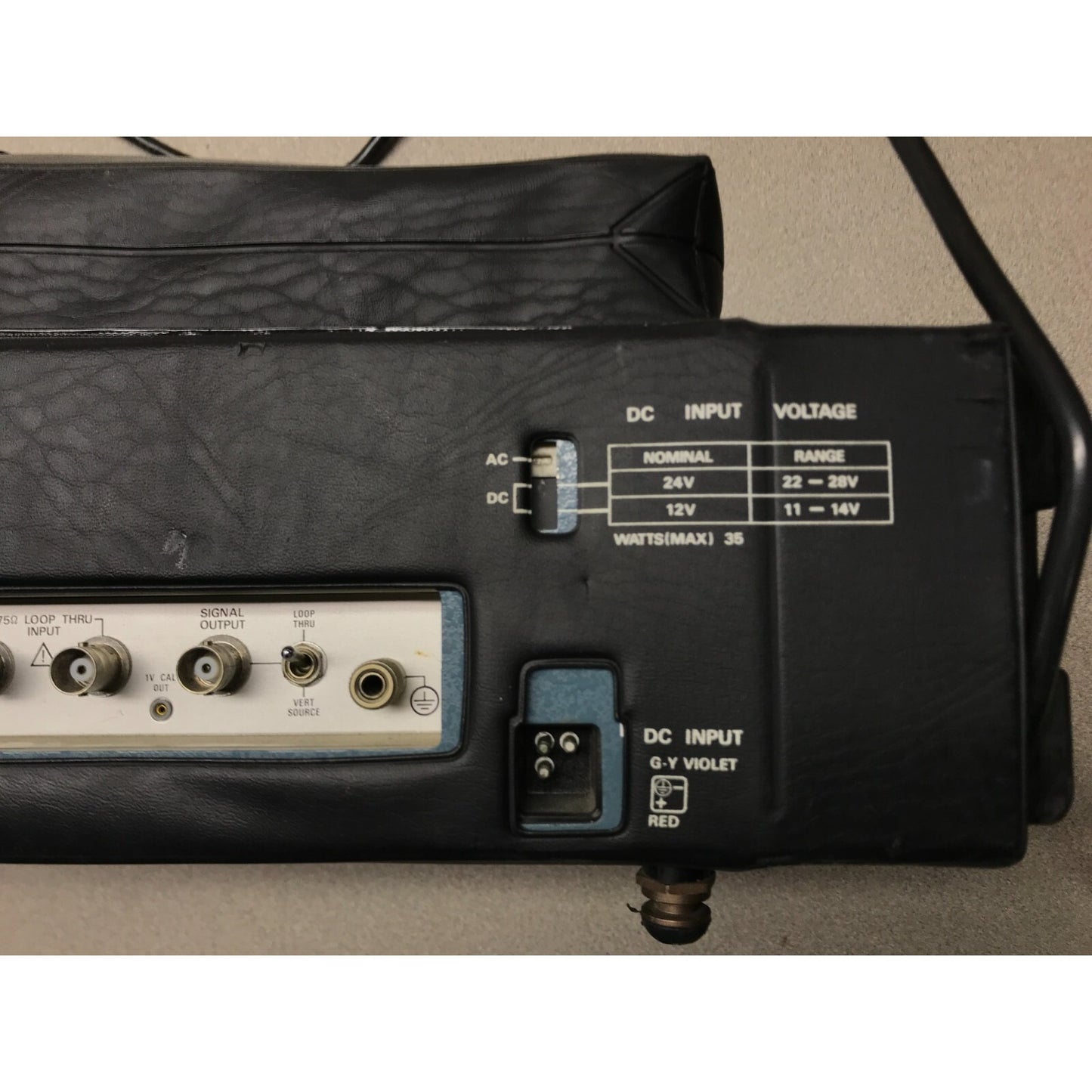 Tektronix 380 NTSC Test Monitor w/ Adapter back of unit