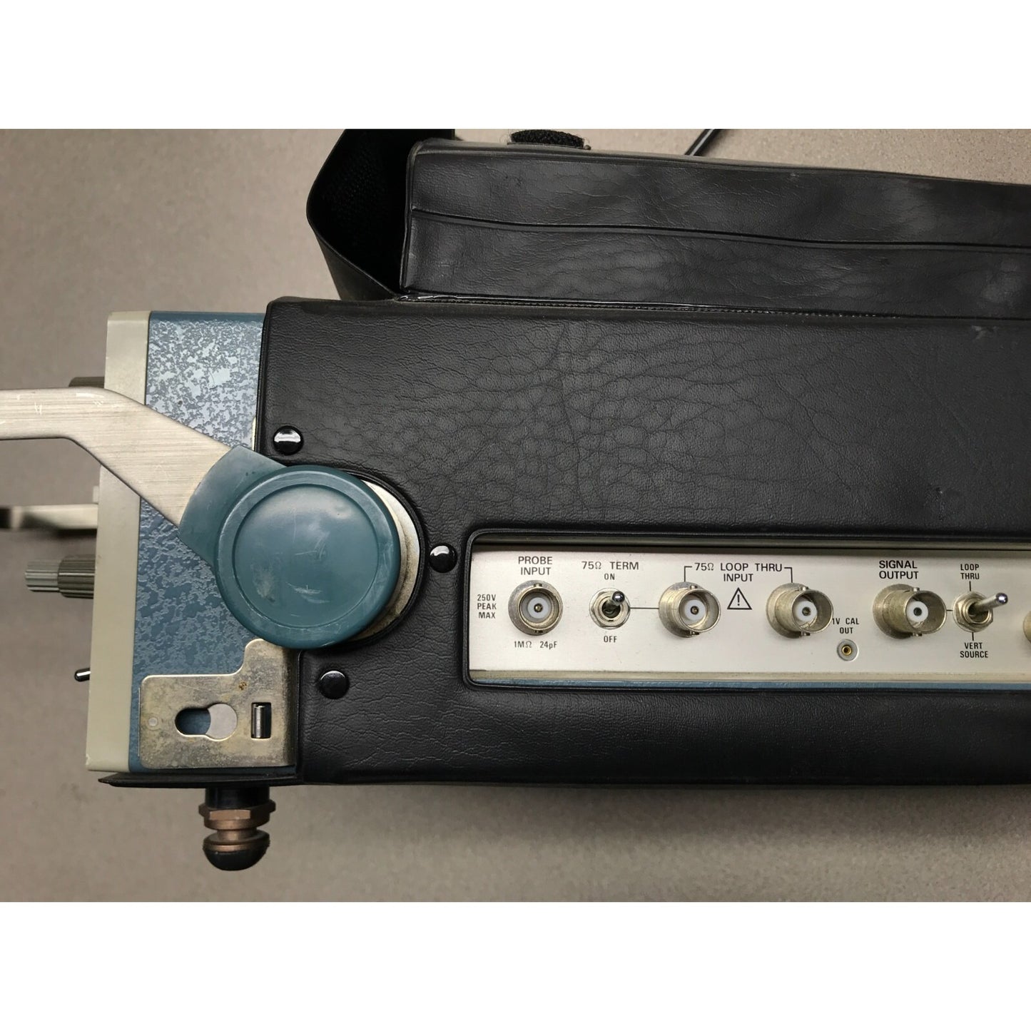 Tektronix 380 NTSC Test Monitor w/ Adapter side of unit connector view