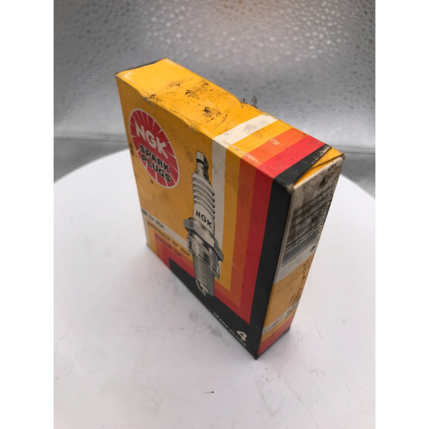 NGK Spark Plugs B6EB Stock No. 7434 - Lot of 4 front and top of box