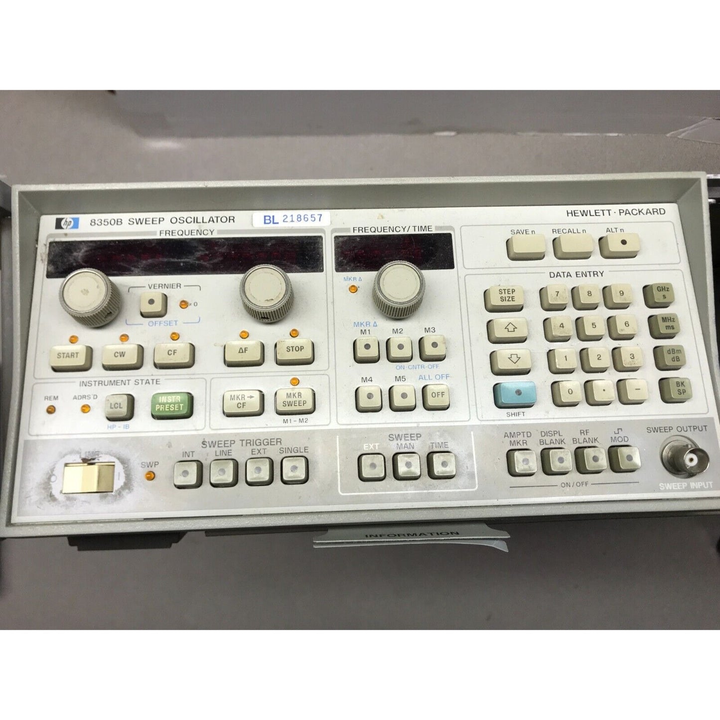 HP Hewlett Packard 8350B Sweep Oscillator Aglent Main Frame front panel
