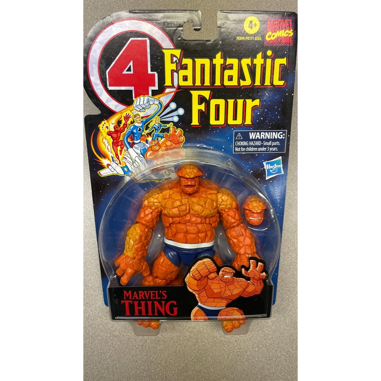 Hasbro Marvel Comics Fantastic 4 Marvel's Thing F0349, F0171 front of package displaying item