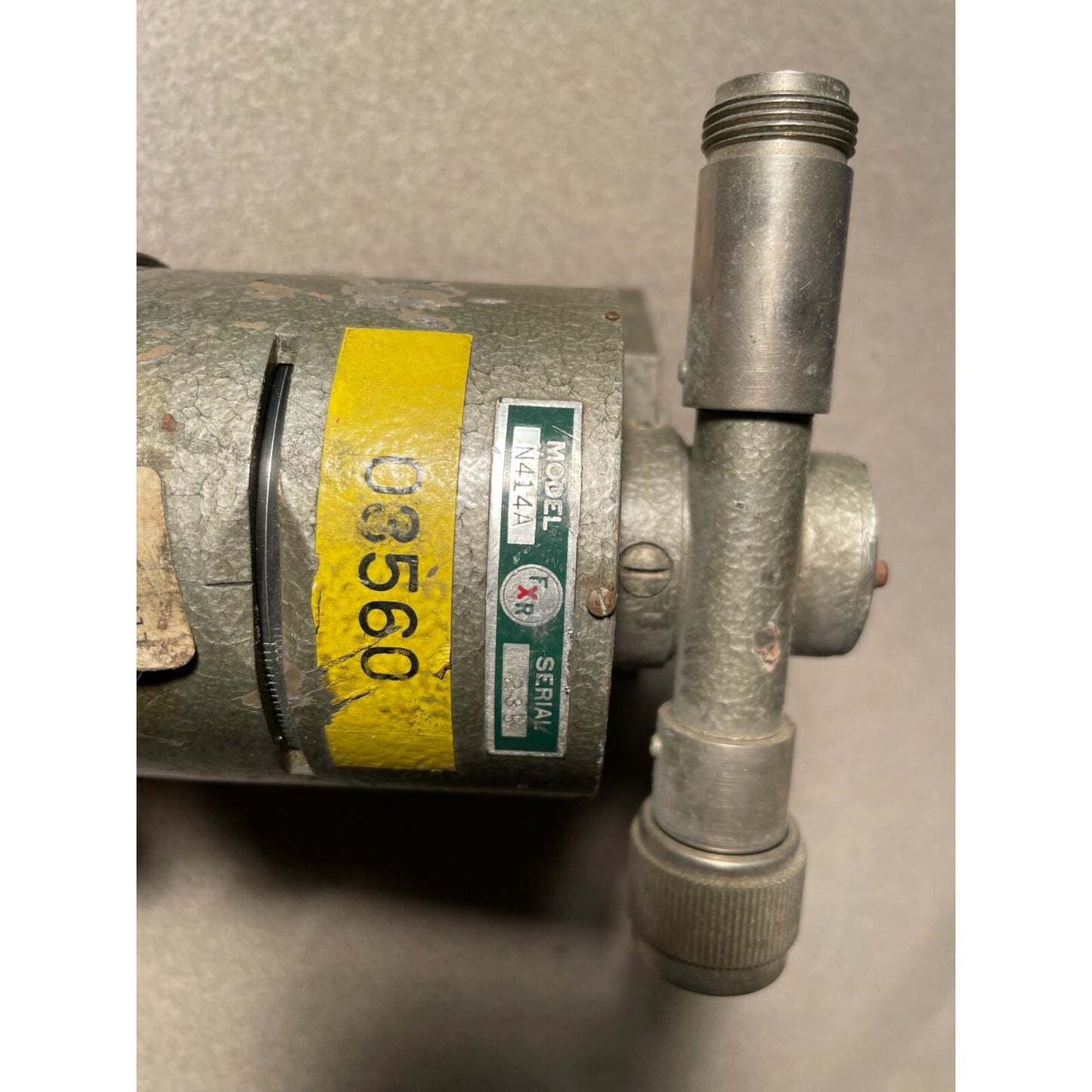 MICROLAB / FXR Frequency Meter Model 414-A05 Type N, M-F product label closeup