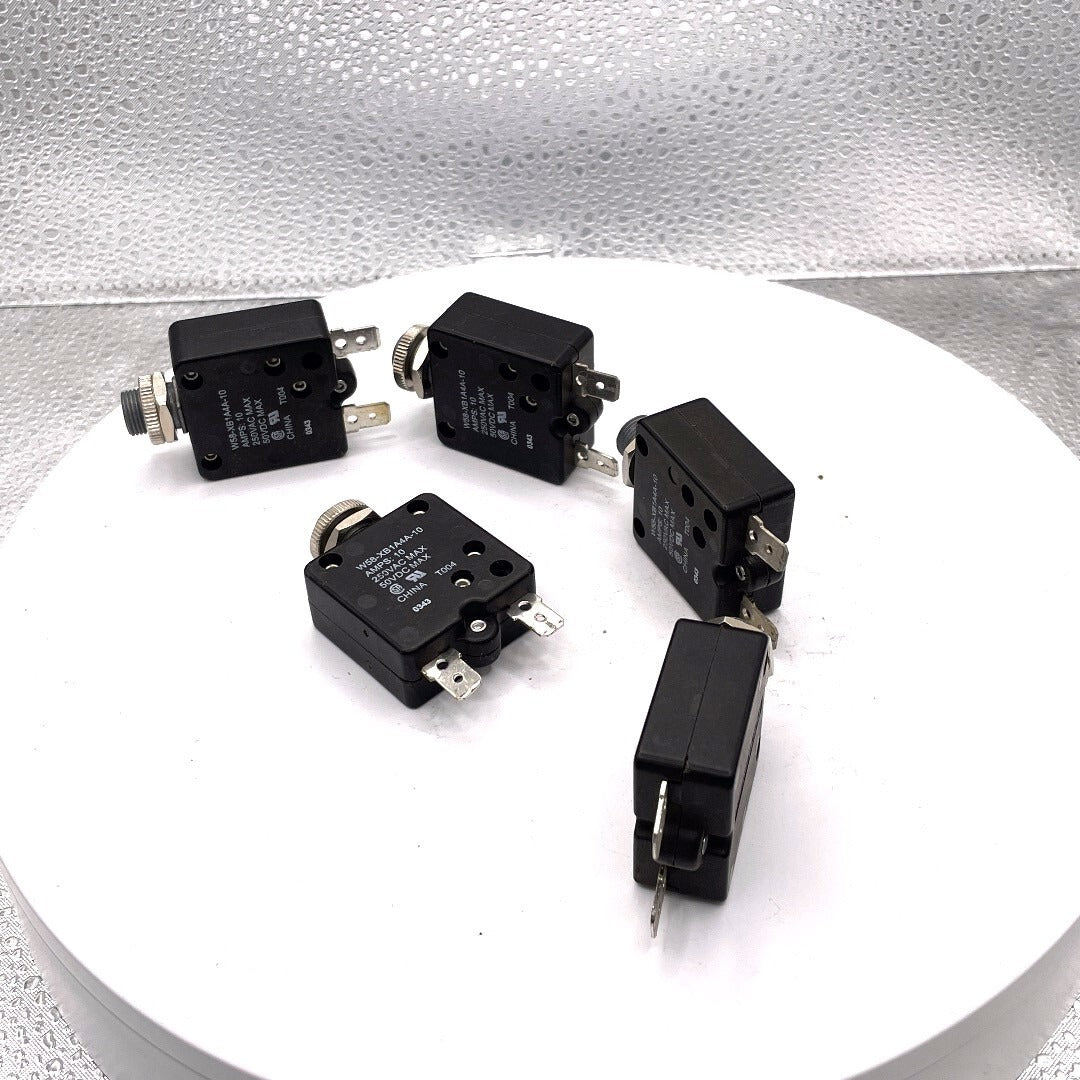 W58-XB1A4A-10 Circuit Breakers top and side view of 5 circuit breakers