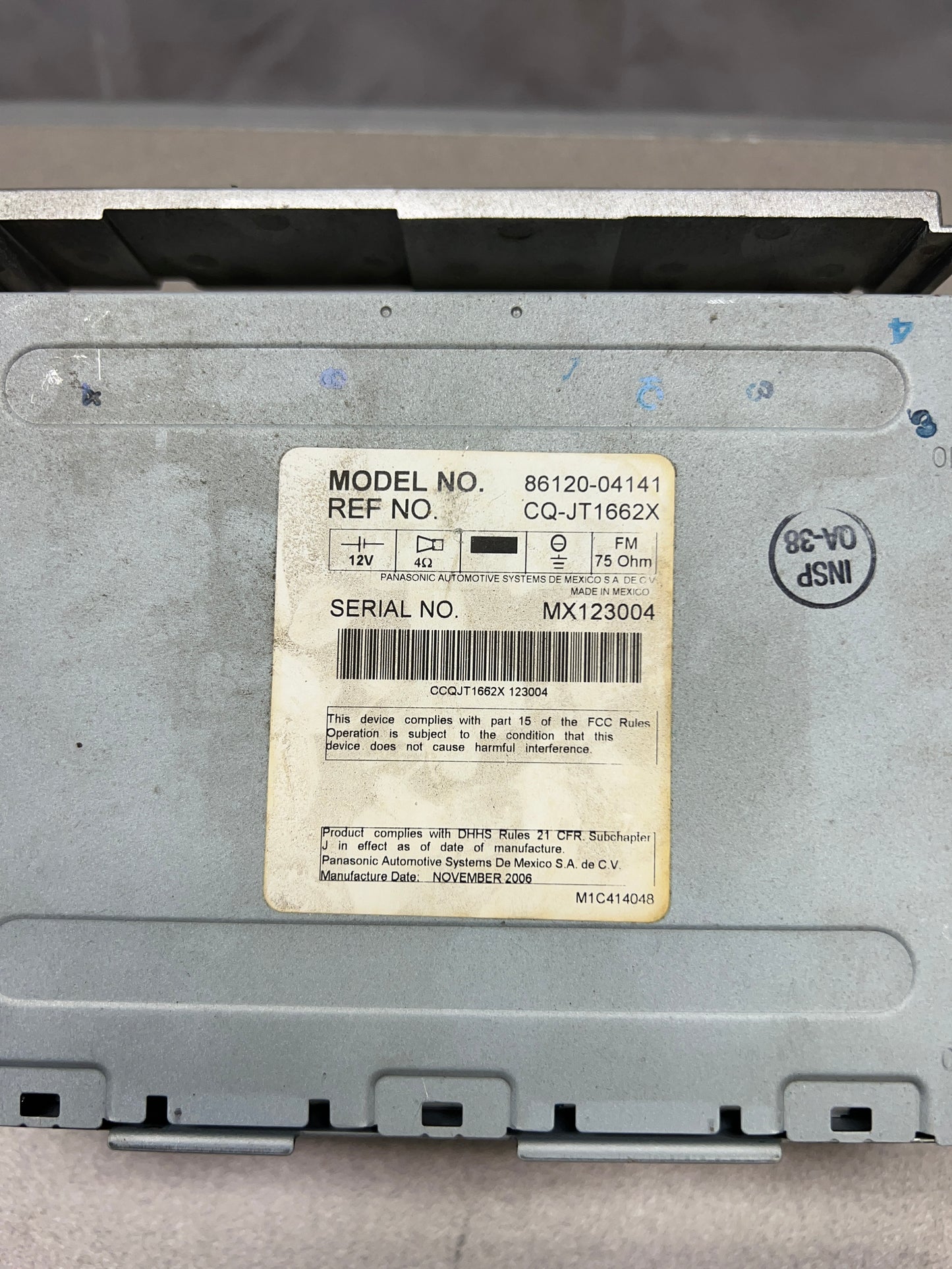 Stock Toyota Tacoma Radio (2005-2008) Model #: 86120-04141