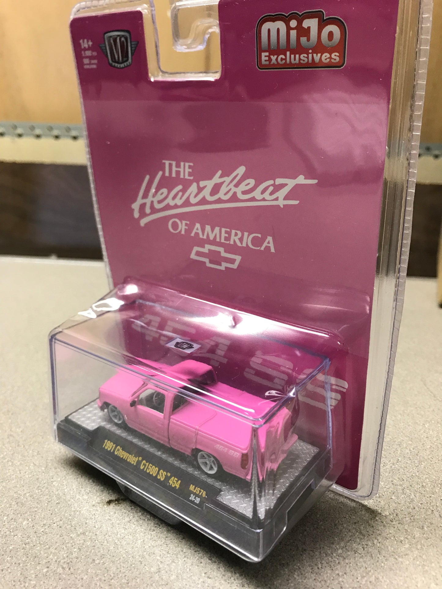 1991 Chevrolet C1500 SS 454 Pink M2 Machines 2024 Mijo Exclusives Chase Piece MJS76 24-20, the Heartbeat of America