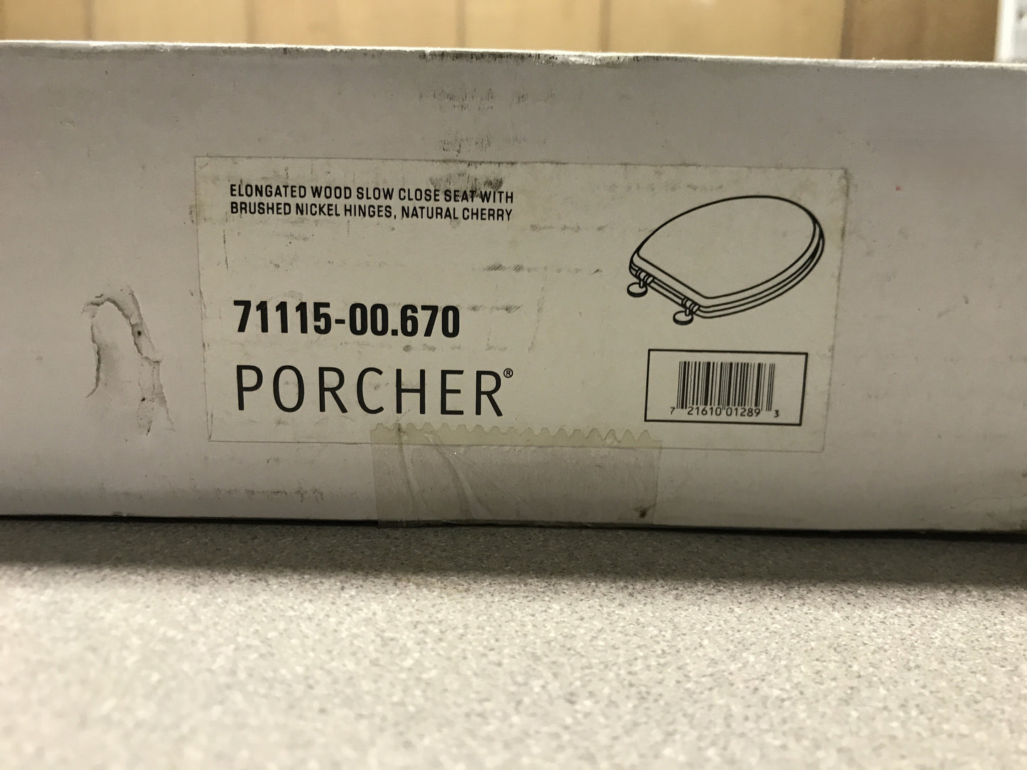 Porcher Elongated Wood Toilet Seat Slow Close, 71115-00.670, Natural Cherry