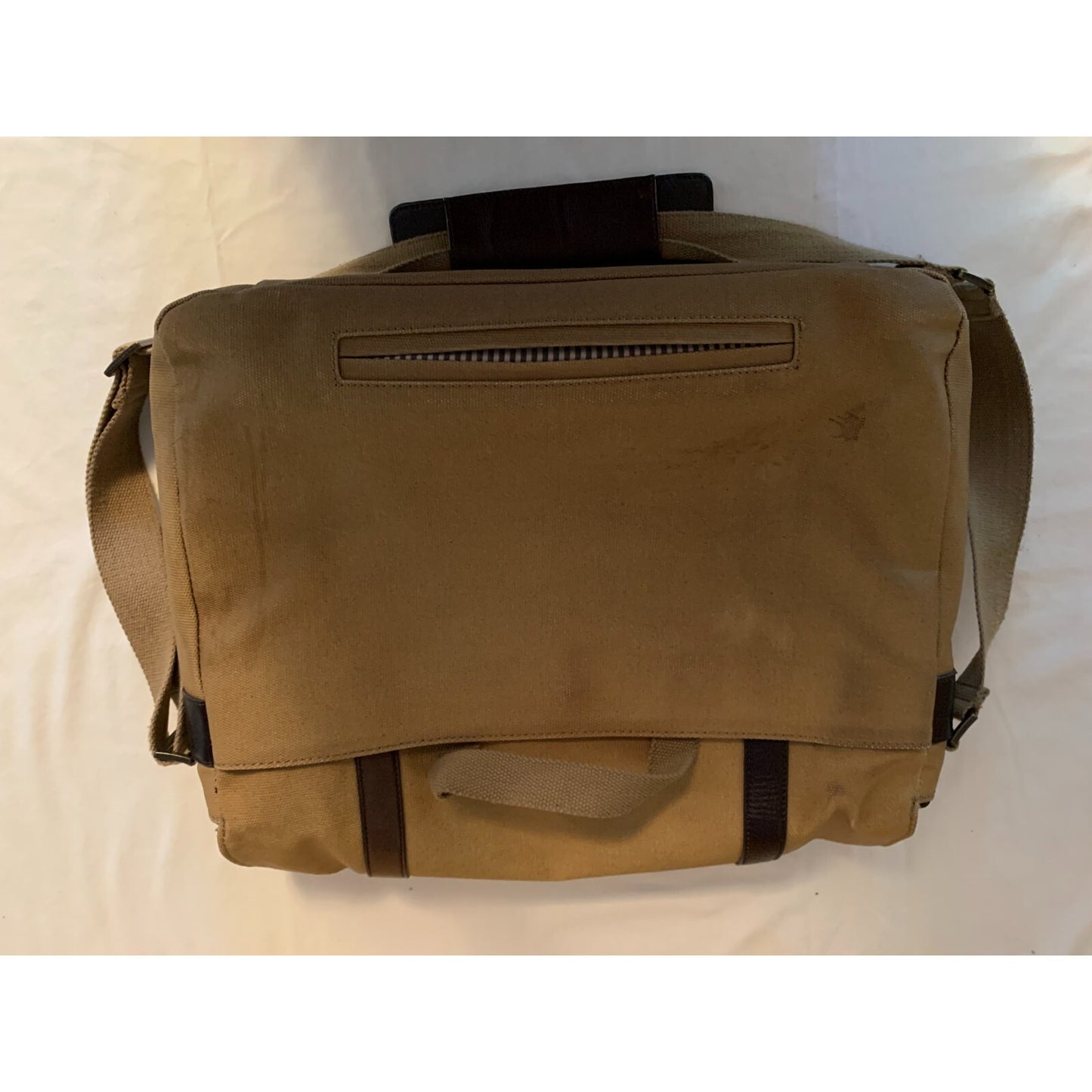 Brown/Tan Satchell Laptop Bag PT back of bag view