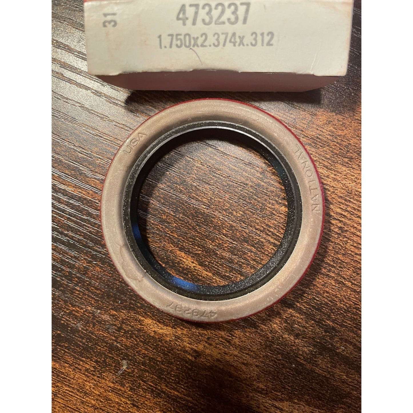 Wheel Seal National Oil Seals 473237, 1.750x2.374x0.312 seal closeup