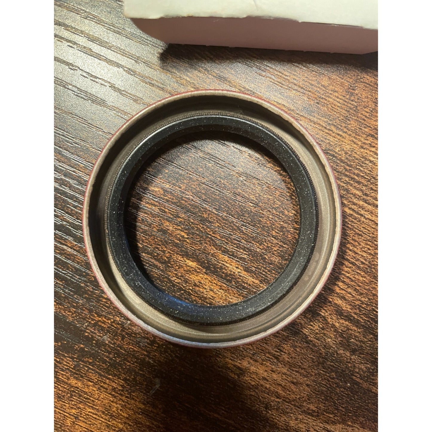 Wheel Seal National Oil Seals 473237, 1.750x2.374x0.312 back side of seal closeup