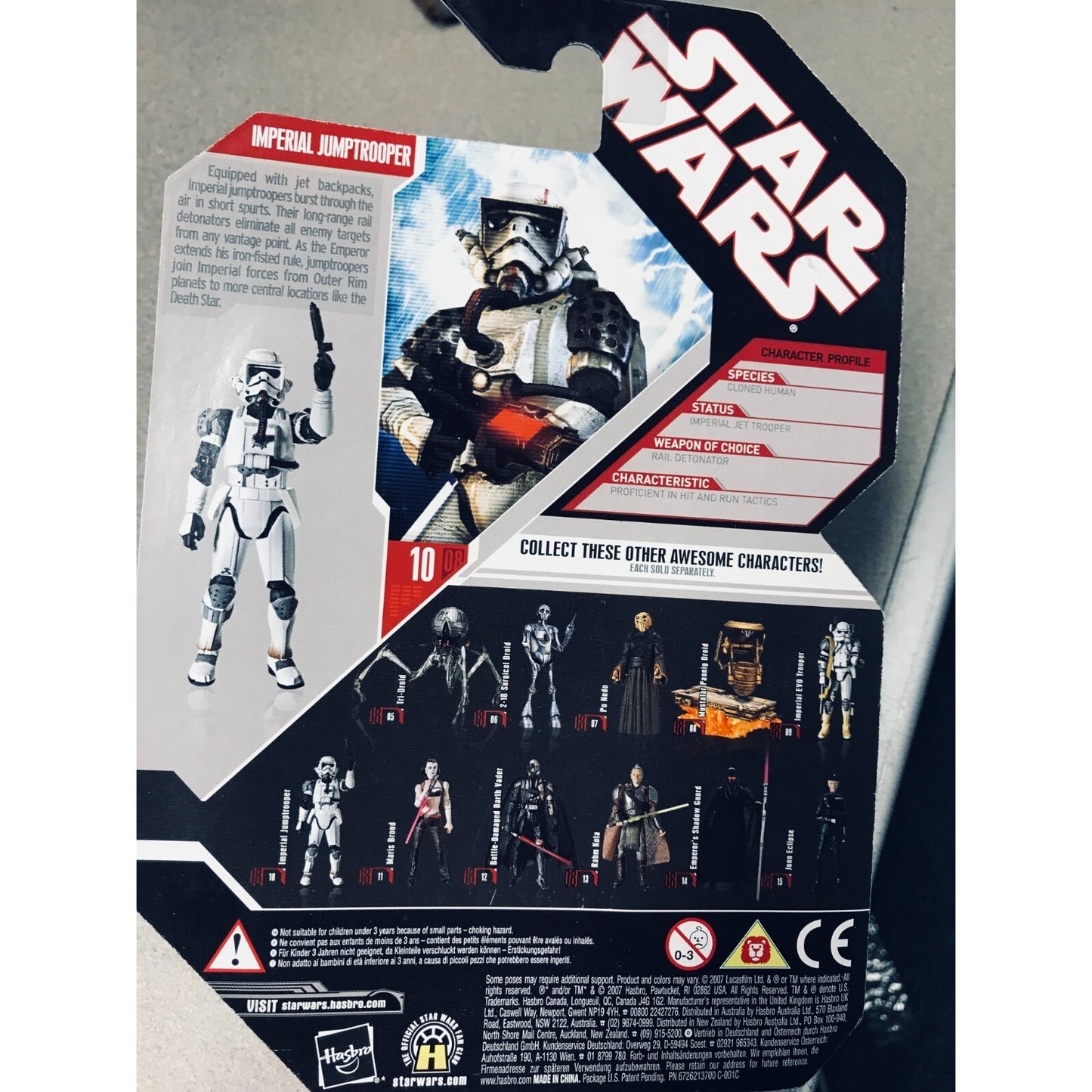 Star Wars Imperial Jump Trooper Figure back of package item details