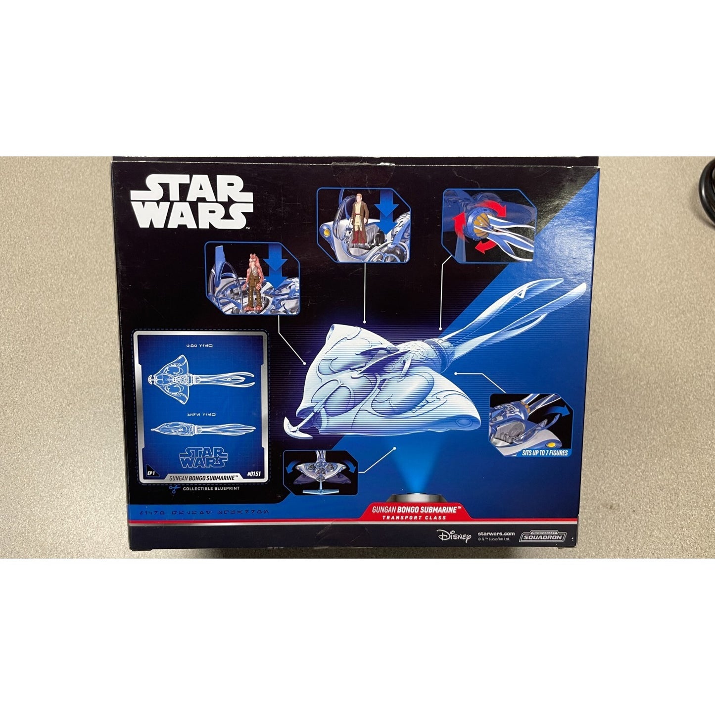 Star Wars Target Exclusive Micro Galaxy Squadron Gungan Bongo Submarine back of package item details