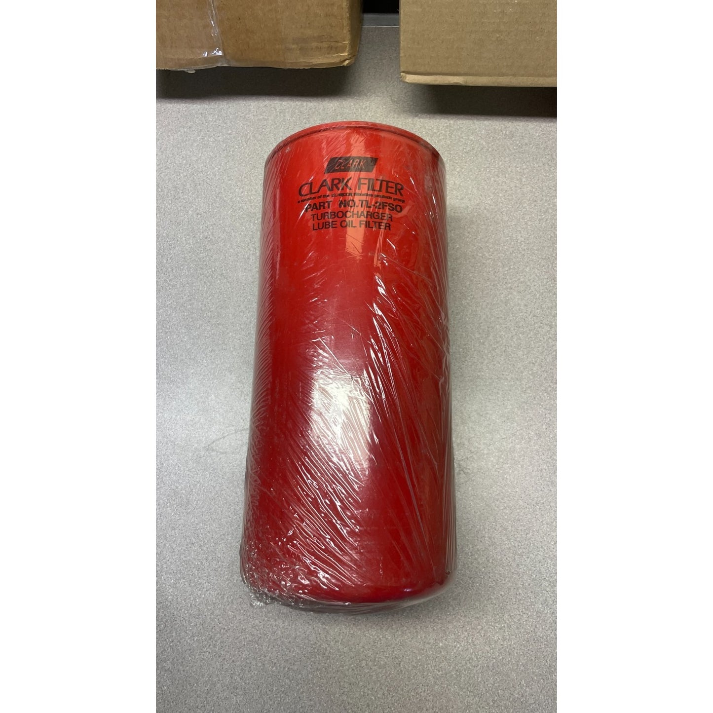 Clark Oil Filter, Part No.TL-2FSO Turbocharger Lube Oil Filter view of product labeling