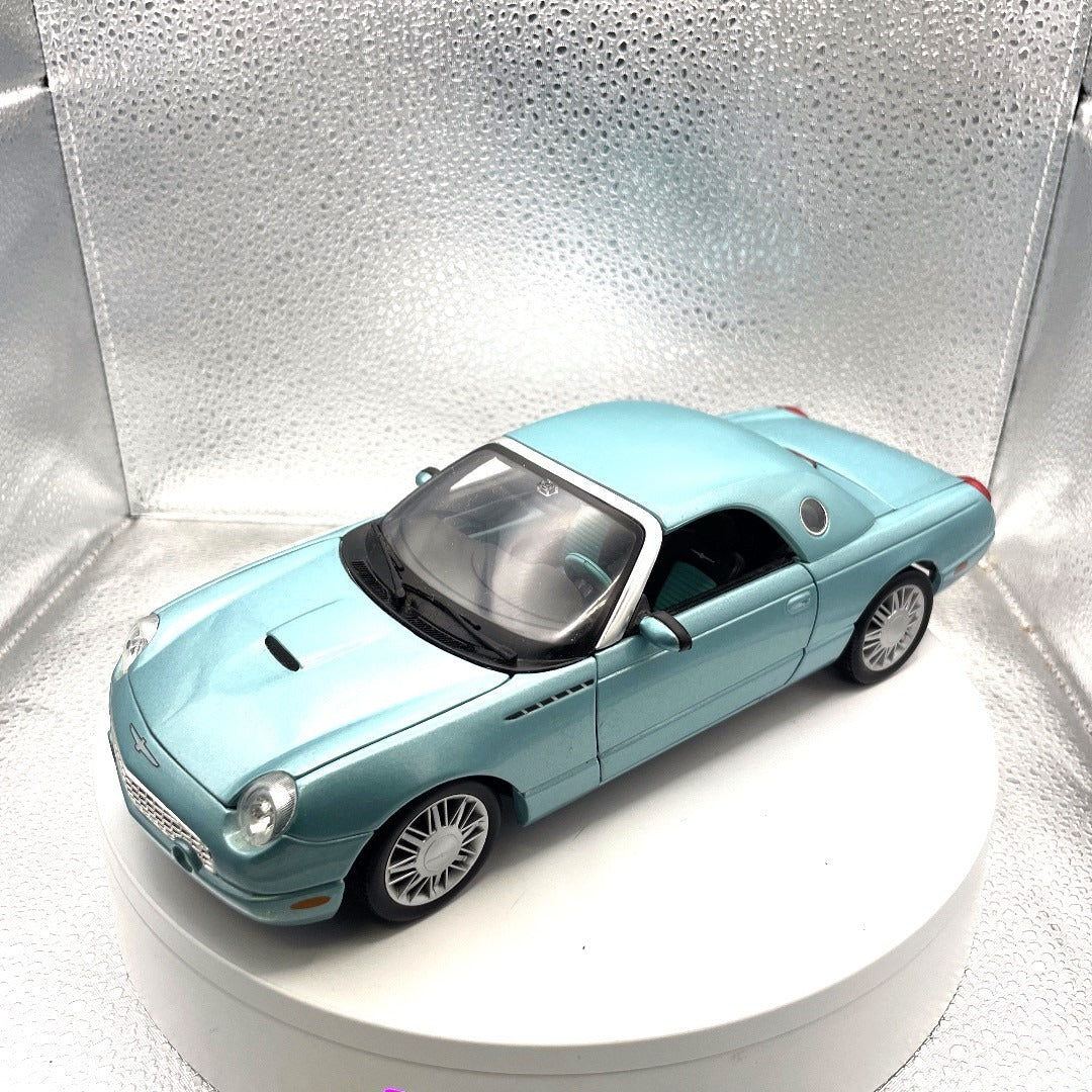Maisto 2002 Thunderbird Light Blue Die Cast, Scale: 1/18, RARE COLOR! front end/drivers side view