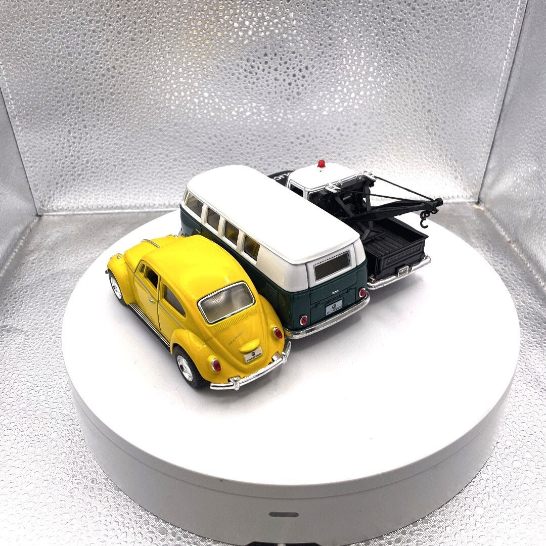 Kinsmart Wind Up Car Lot of 3, Chevrolet and Volkswagen Lot, Scale: 1/32 rear view