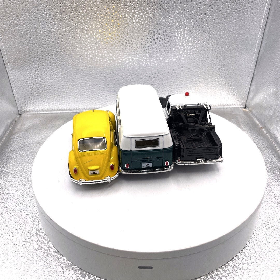 Kinsmart Wind Up Car Lot of 3, Chevrolet and Volkswagen Lot, Scale: 1/32 rear view