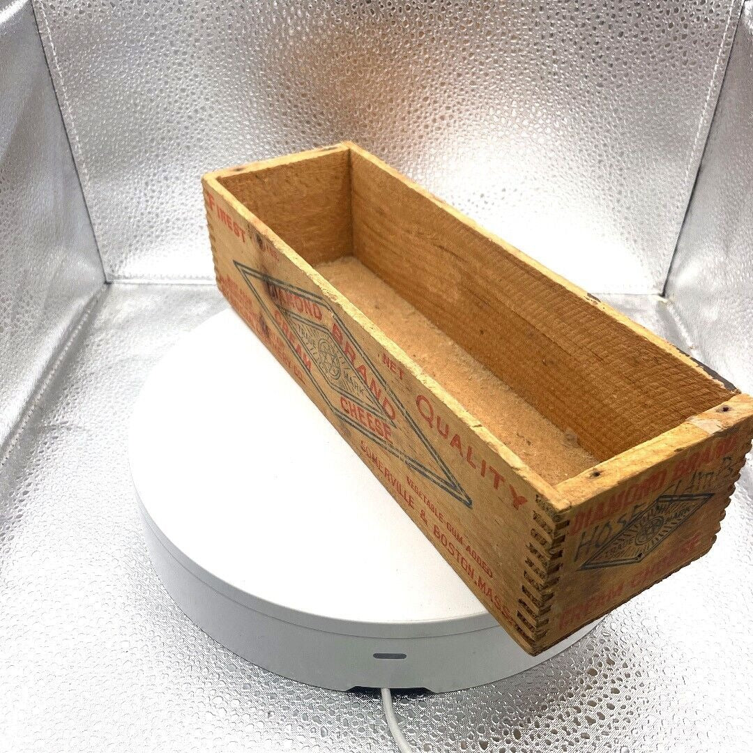 Vintage DIAMOND BRAND Cream Cheese Box National Creamery Somerville Boston side/end view