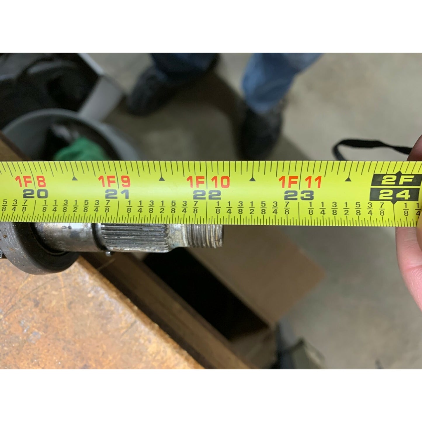 1974 Classic VW Steering Rod tape measure indicating length of approximately 22 3/16 inches