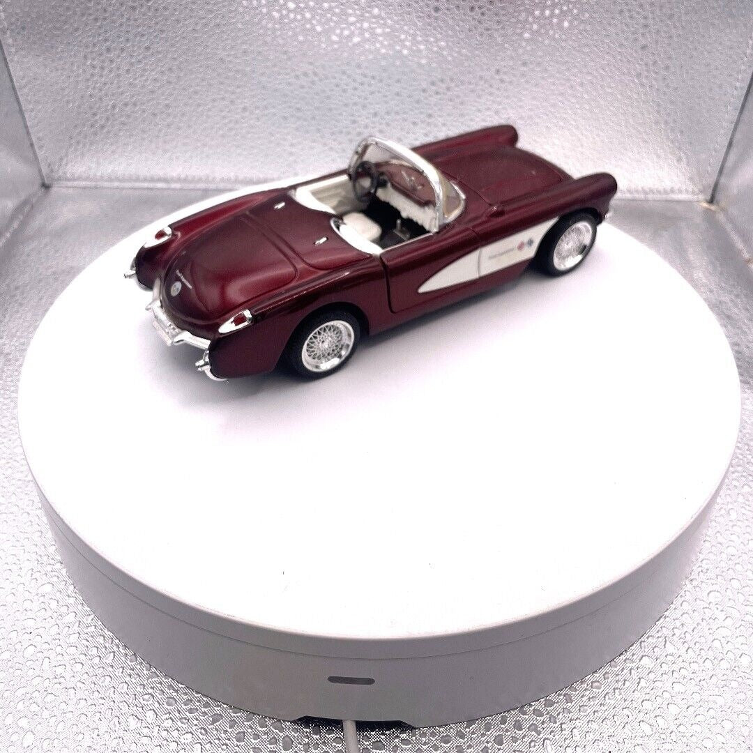 Sunnyside 1957 Corvette Red and White SS 7708 Die Cast rear/passenger side view