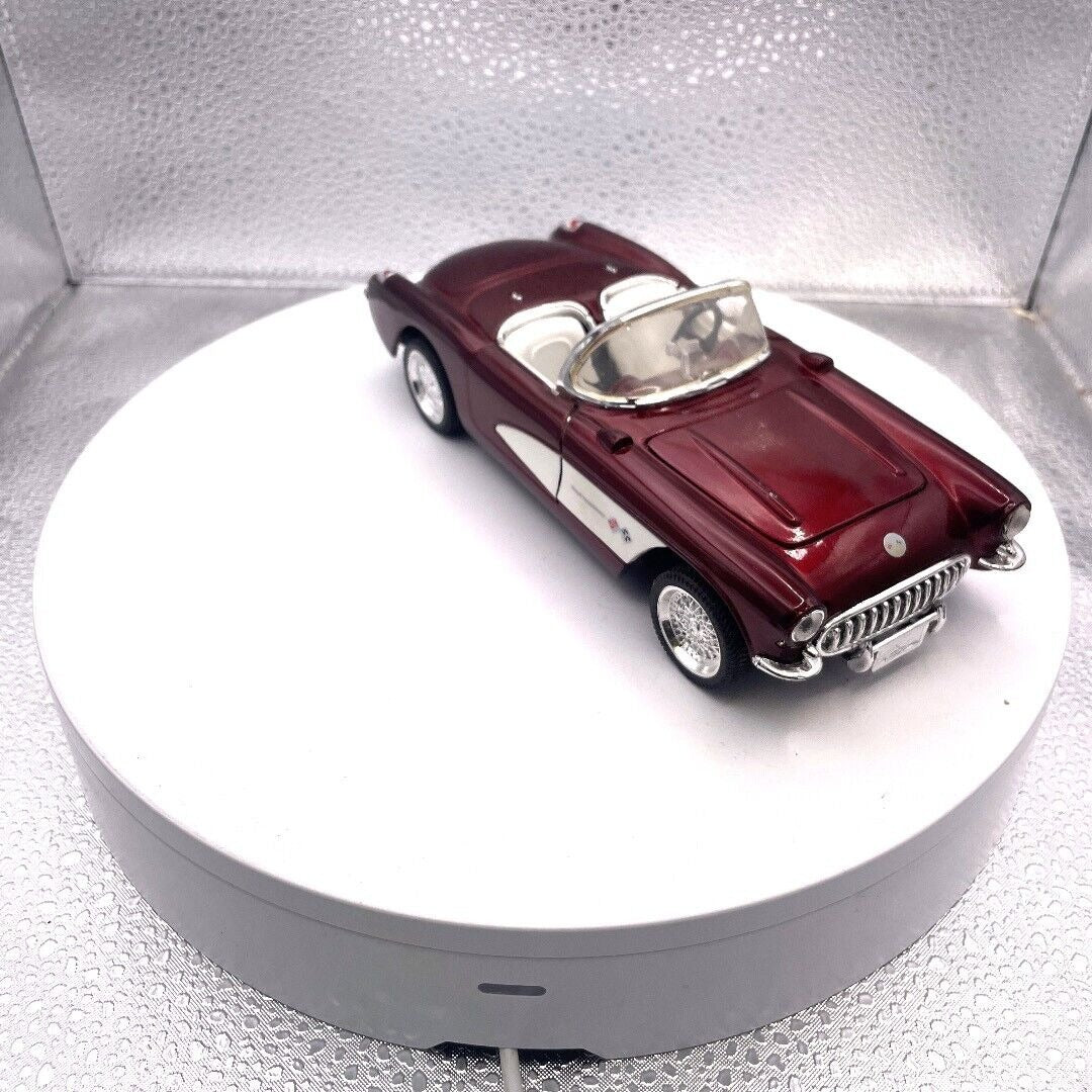 Sunnyside 1957 Corvette Red and White SS 7708 Die Cast passenger side/front view